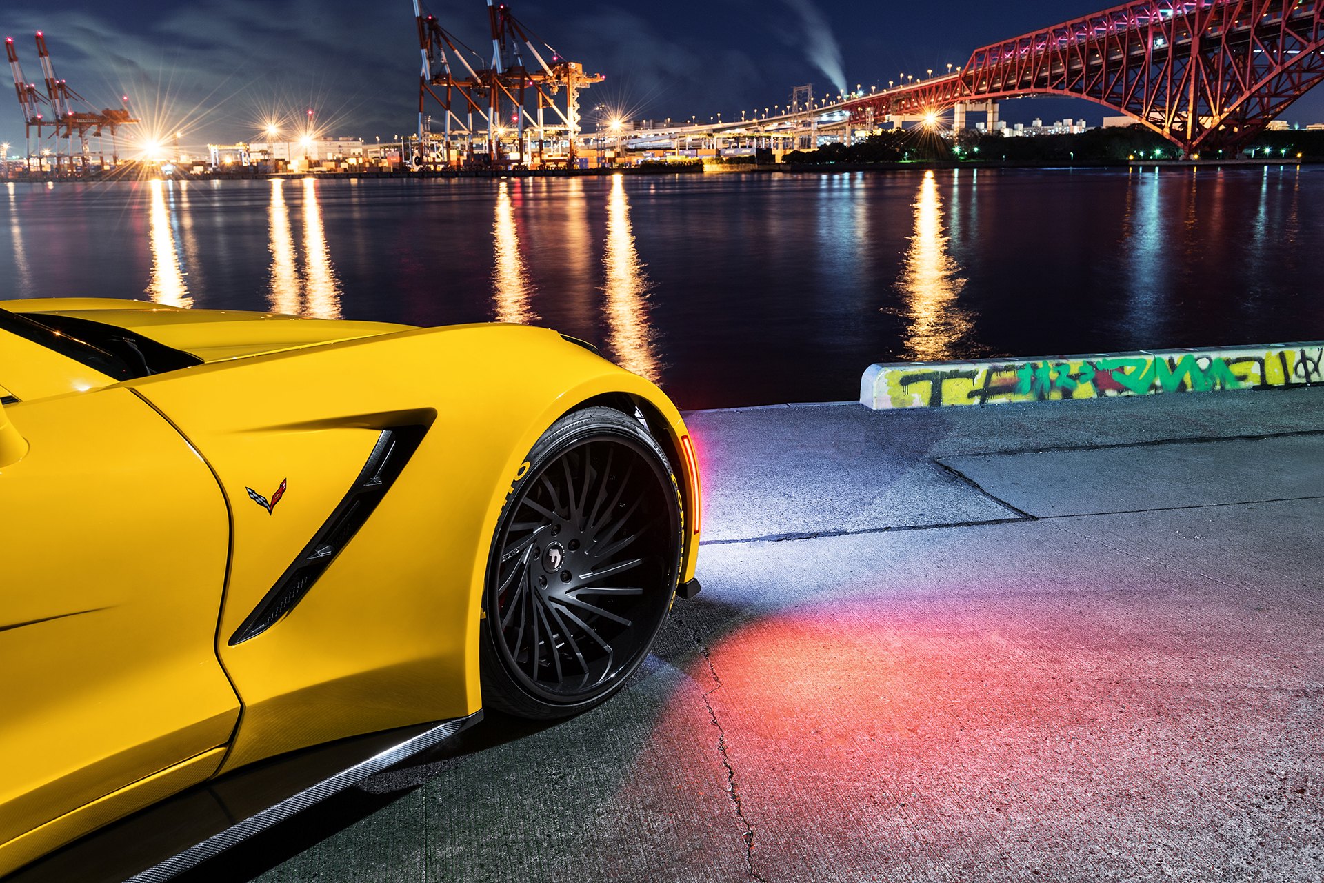Yellow Chevy Corvette with Matte Black Forgiato Wheels - Photo by Forgiato