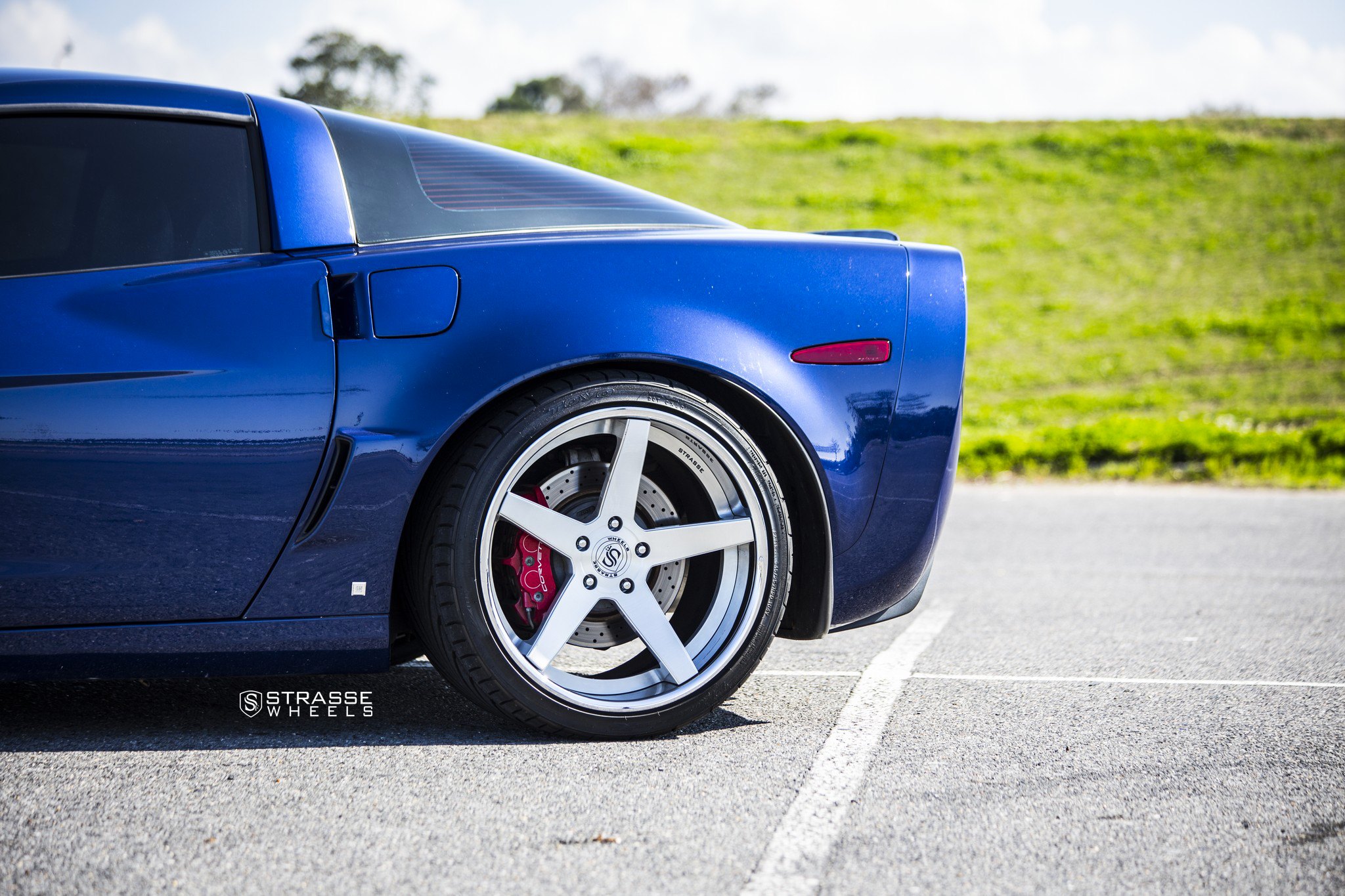 Toyo Tires on Custom Blue Chevy Corvette - Photo by Strasse Forged