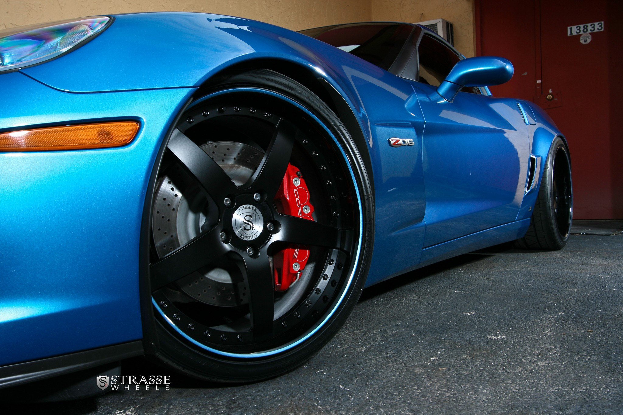 Forged Strasse Wheels on Blue Chevy Corvette - Photo by Strasse Forged