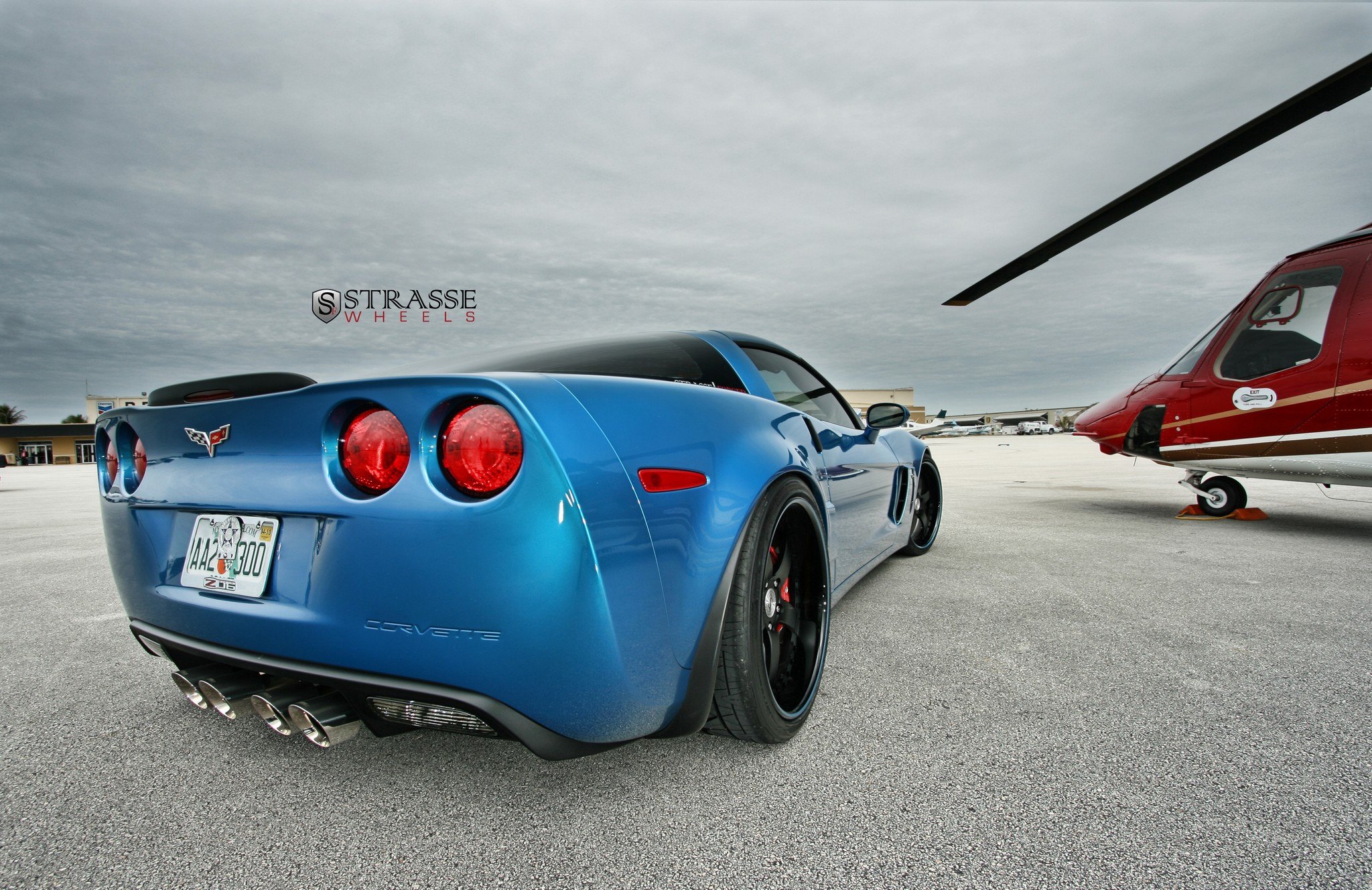 Blue Chevy Corvette with Red LED Taillights - Photo by Strasse Forged