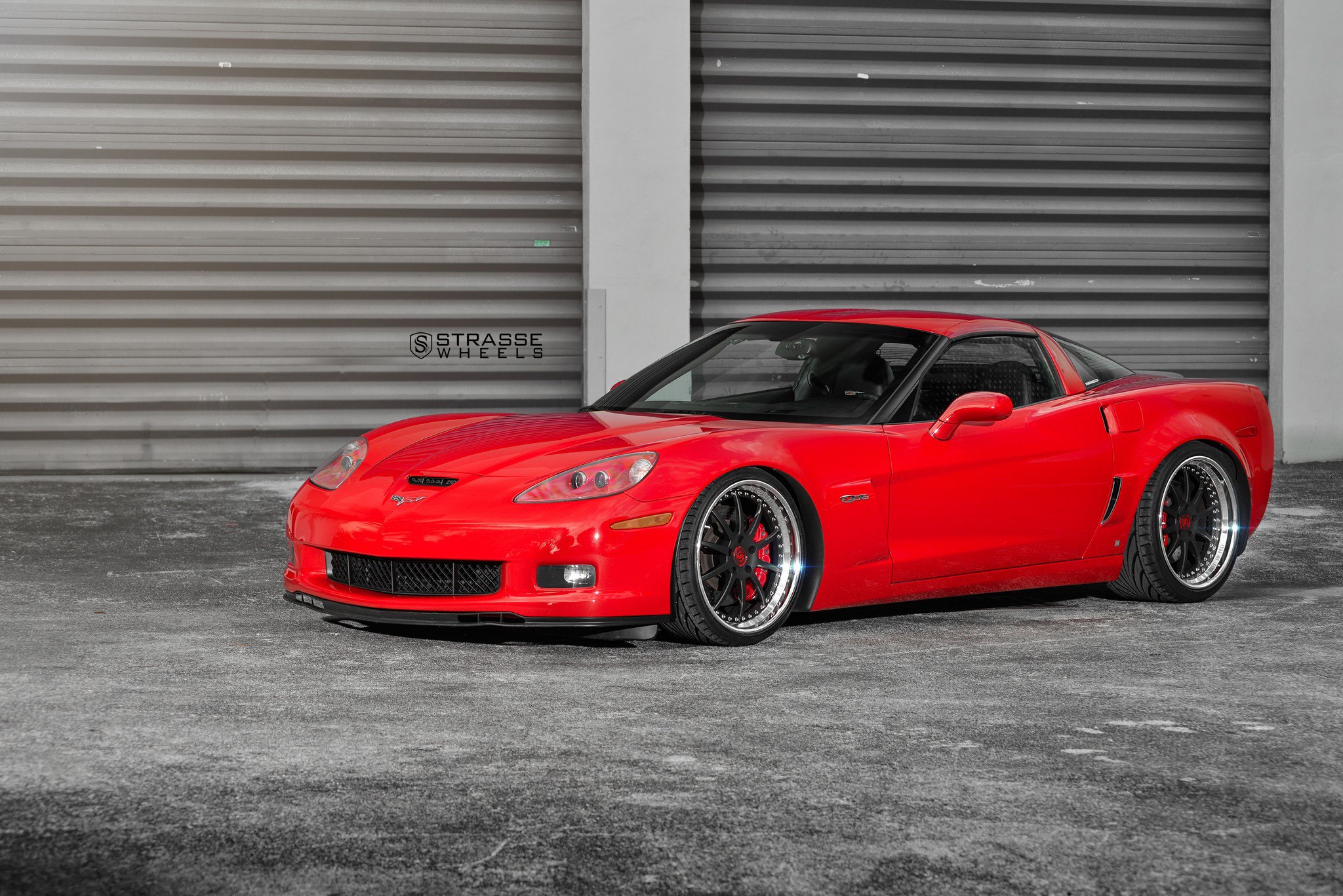 Front Bumper with LED Fog Lights on Chevy Corvette - Photo by Strasse Forged