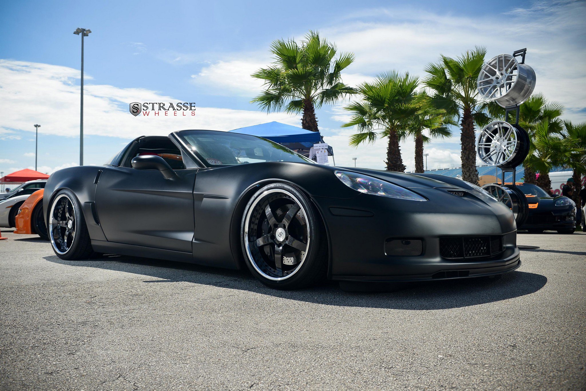 Custom Gray Matte Convertible Chevy Corvette - Photo by Strasse Forged