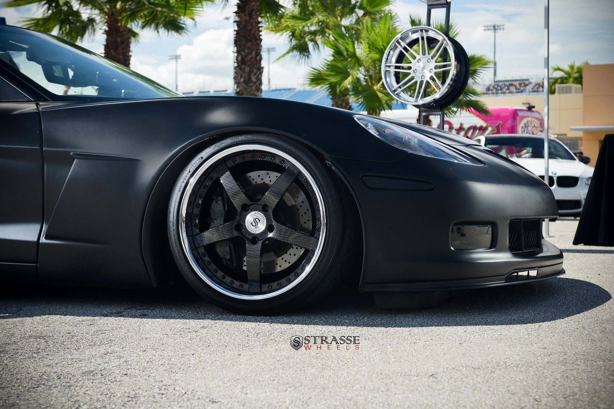 Gray Matte Chevy Corvette with Nitto Tires - Photo by Strasse Forged