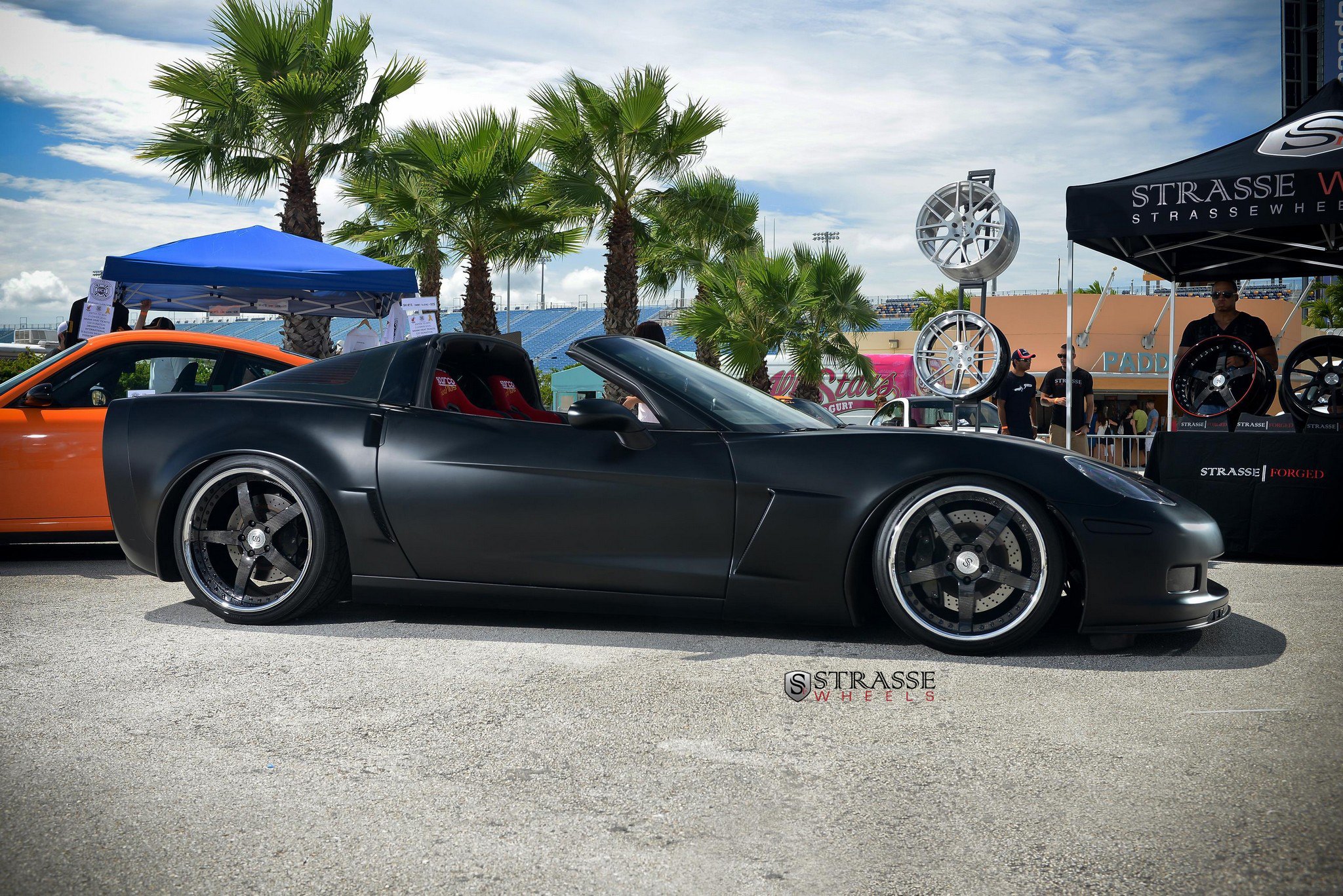 Gray Matte Converible Chevy Corvette Side Scoops - Photo by Strasse Forged