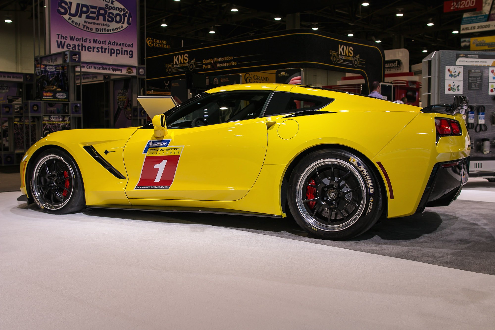Aftermarket Side Scoops on Yellow Chevy Corvette - Photo by Forgeline Motorsports
