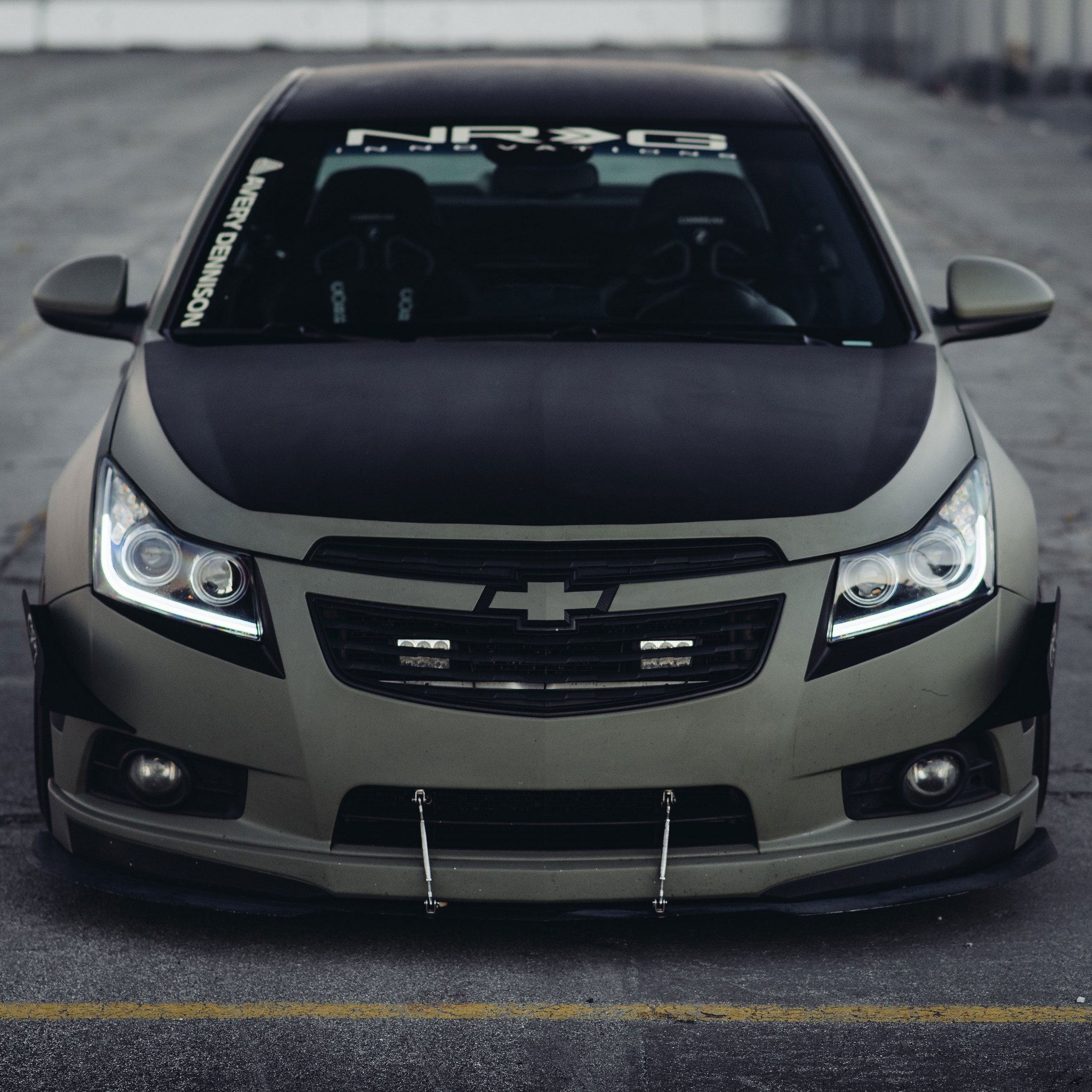Chevy Cruze With Custom Grille and Bumper Splitter - Photo by Klutch Wheels