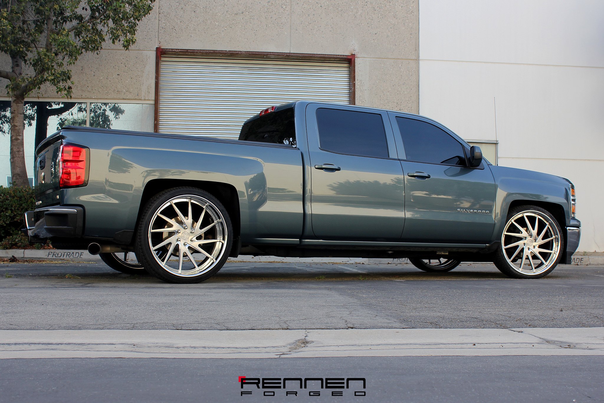 Red LED Taillights on Gray Chevy Silverado - Photo by Rennen International