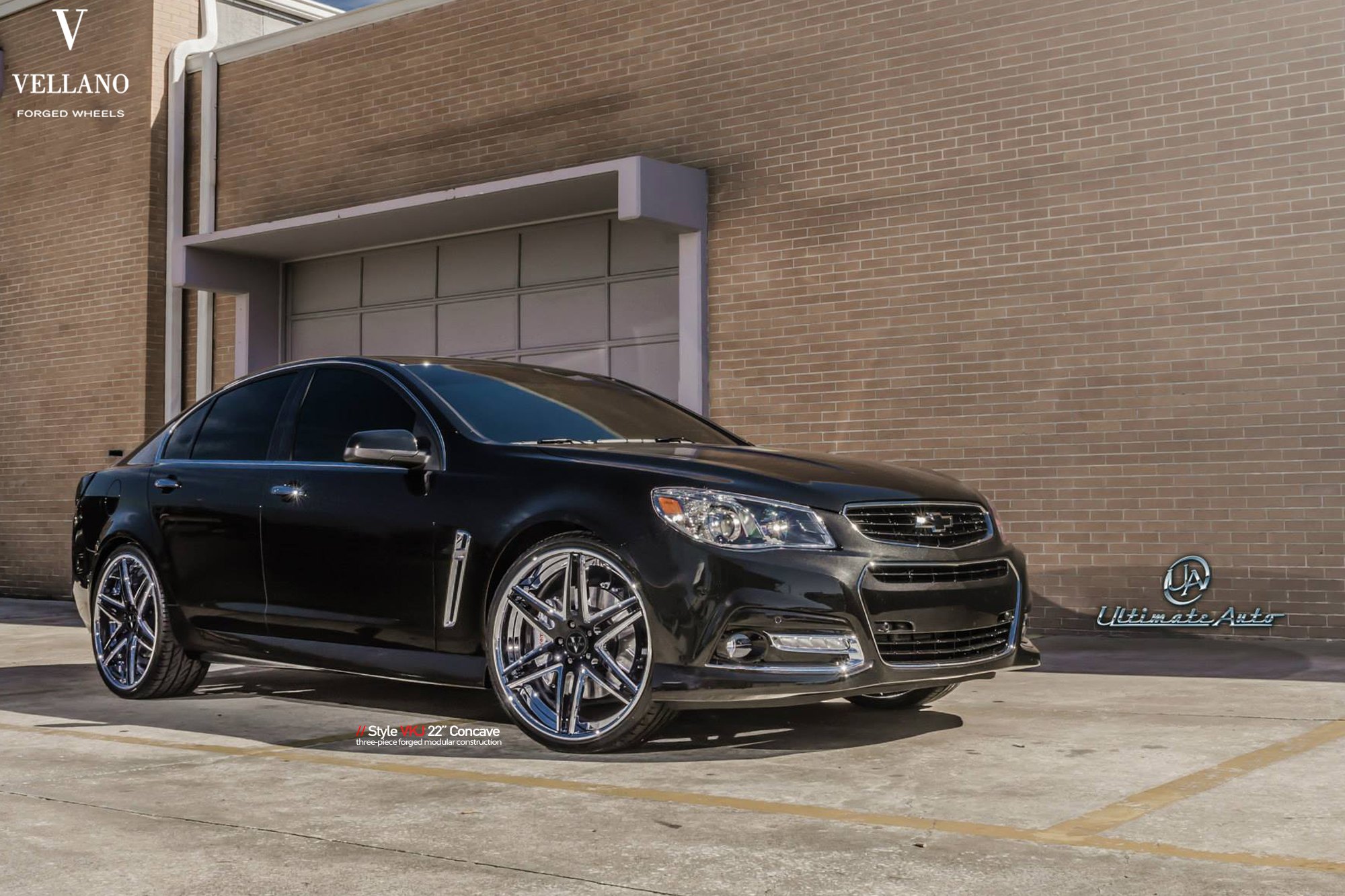 Front Bumper with Fog Lights on Black Chevy SS - Photo by Vellano