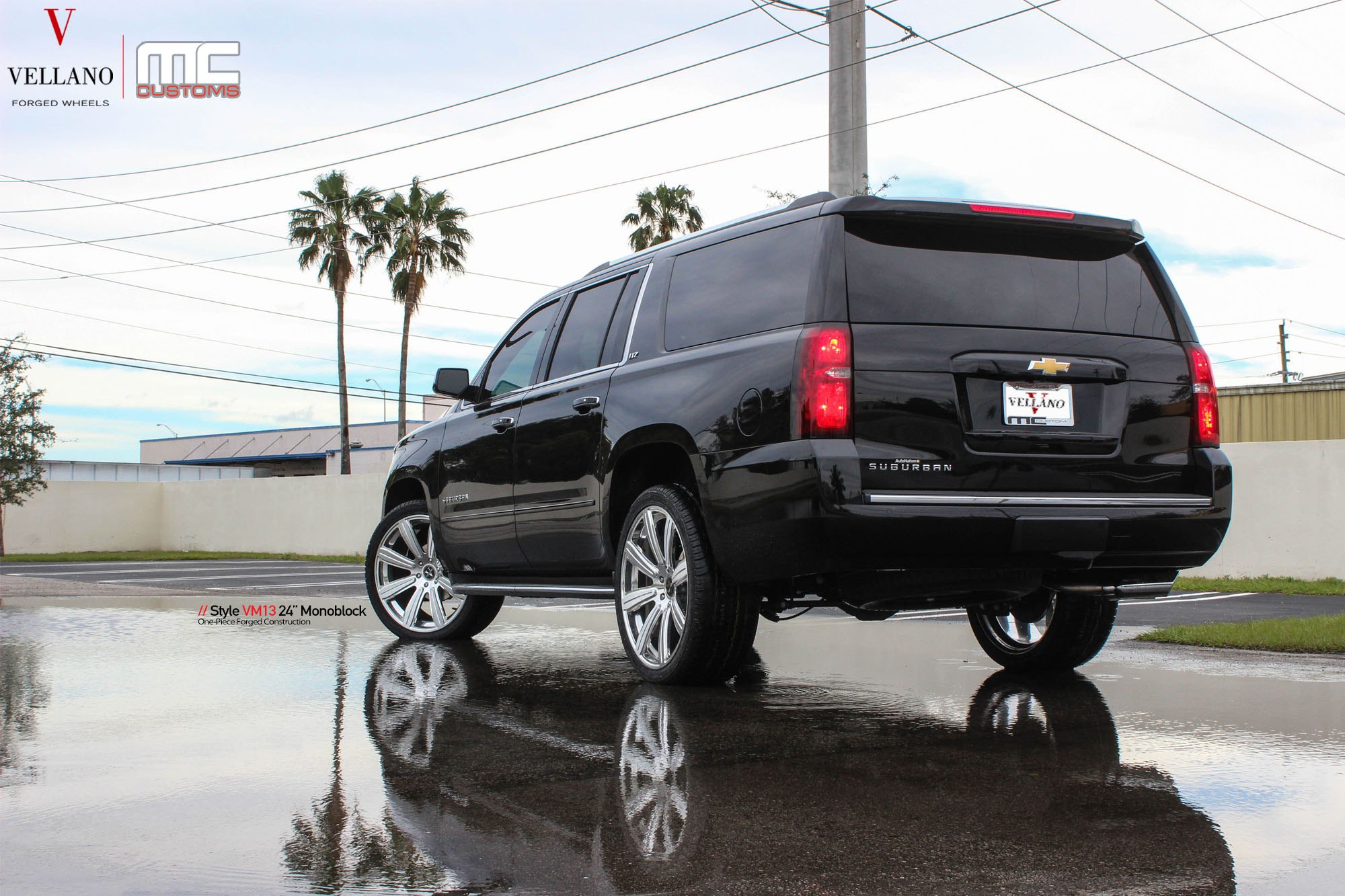 Roofline Spoiler with Light on Black Chevy Tahoe - Photo by Vellano