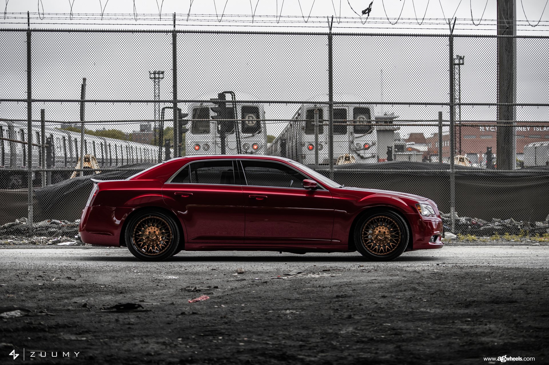 Red Chrysler 300 with Avant Garde Wheels - Photo by Avant Garde Wheels