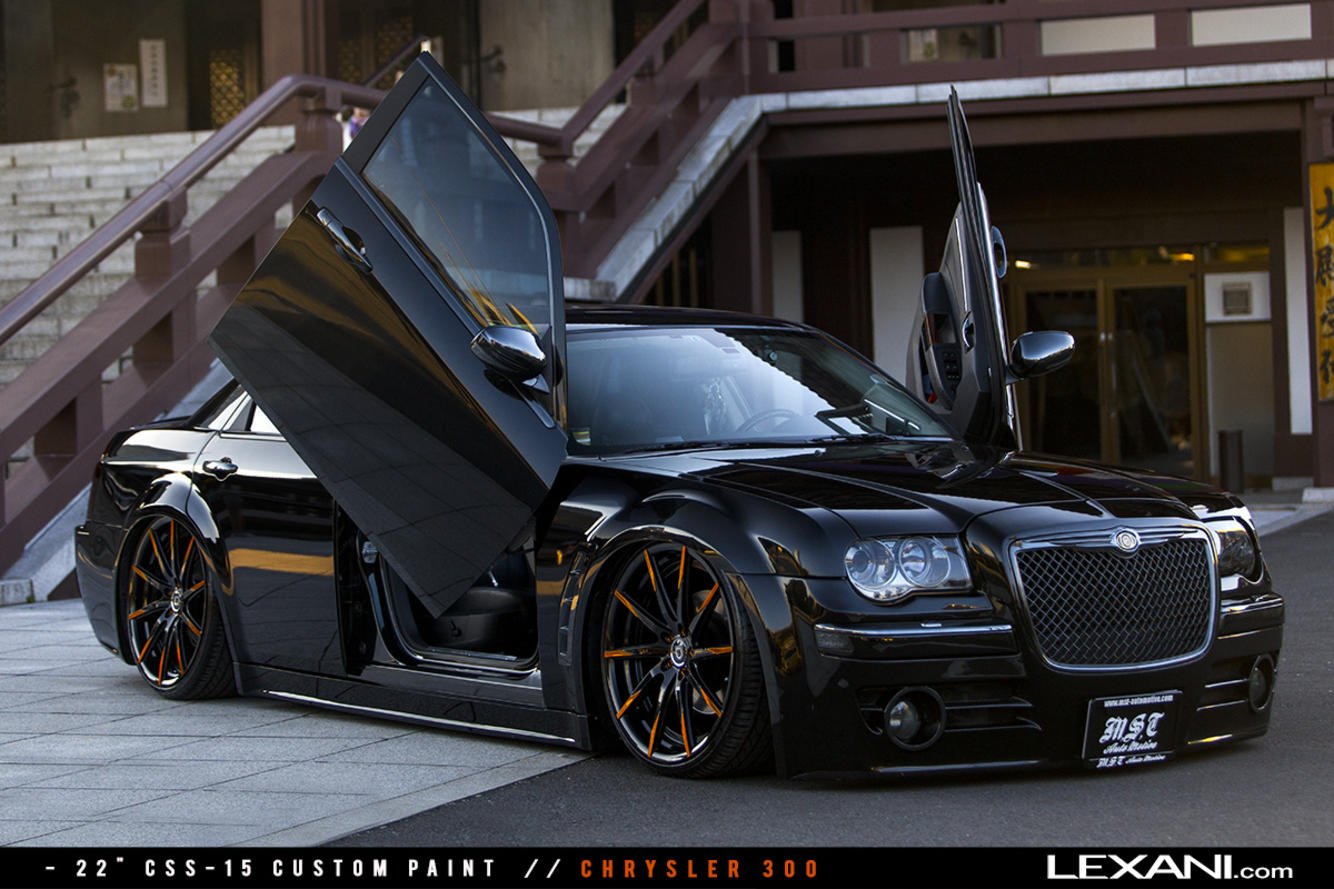 Lowered Chrysler 300 with Custom Vertical Doors - Photo by Lexani