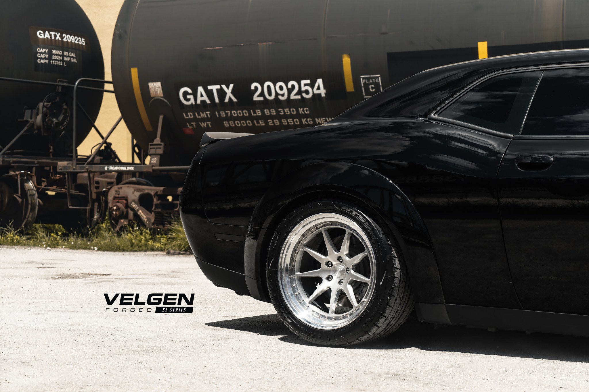 Forged Velgen Wheels on Custom Black Dodge Challenger - Photo by Velgen Wheels