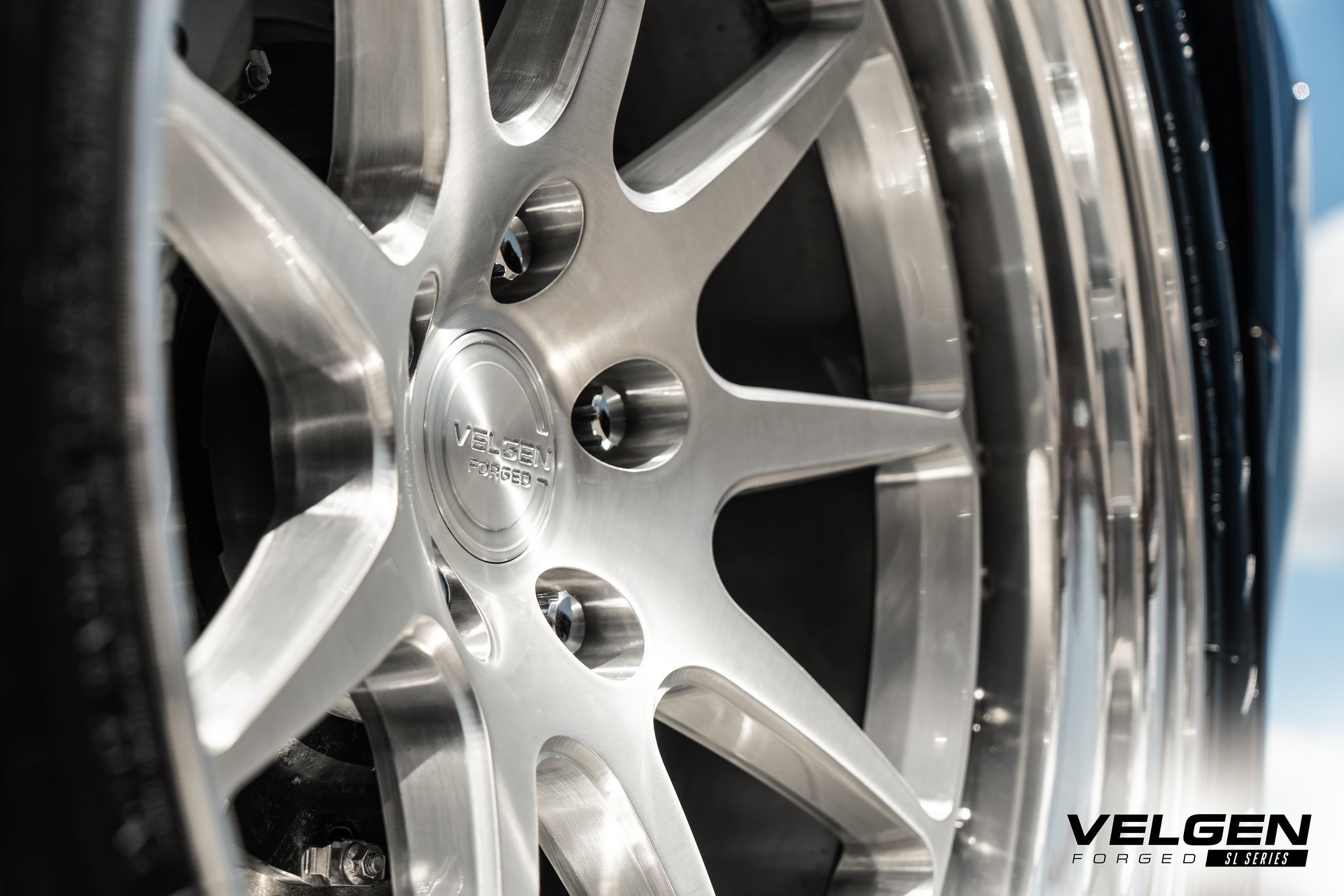 Black Dodge Challenger with Chrome SL Velgen Rims - Photo by Velgen Wheels