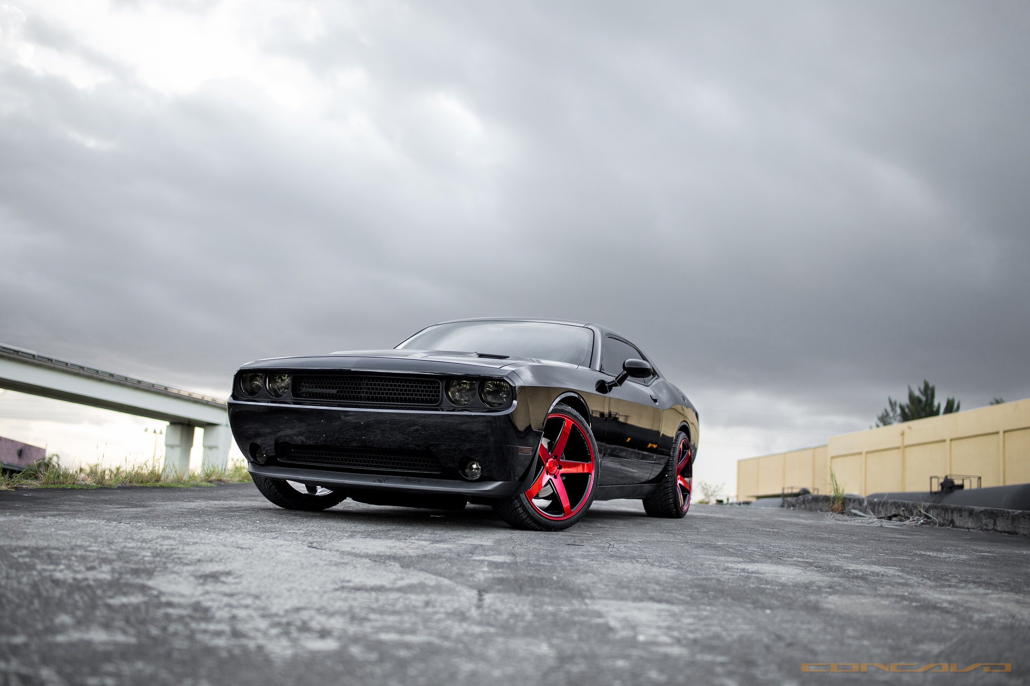 Dodge Challenger With Black Grille and Black headlights - Photo by Concav