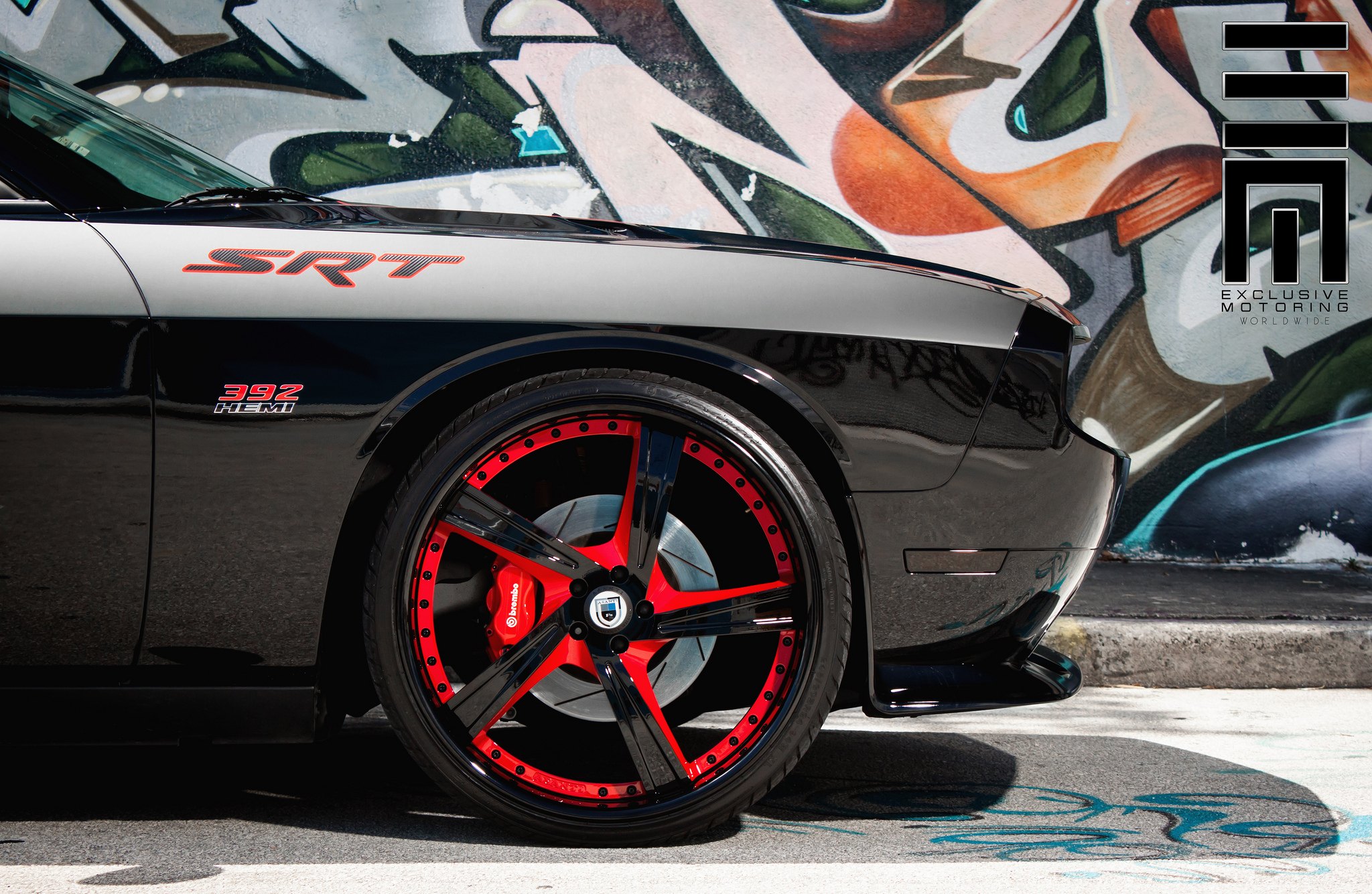 Asanti Wheels with Brembo brake caliper on Challenger - Photo by Exclusive Motoring