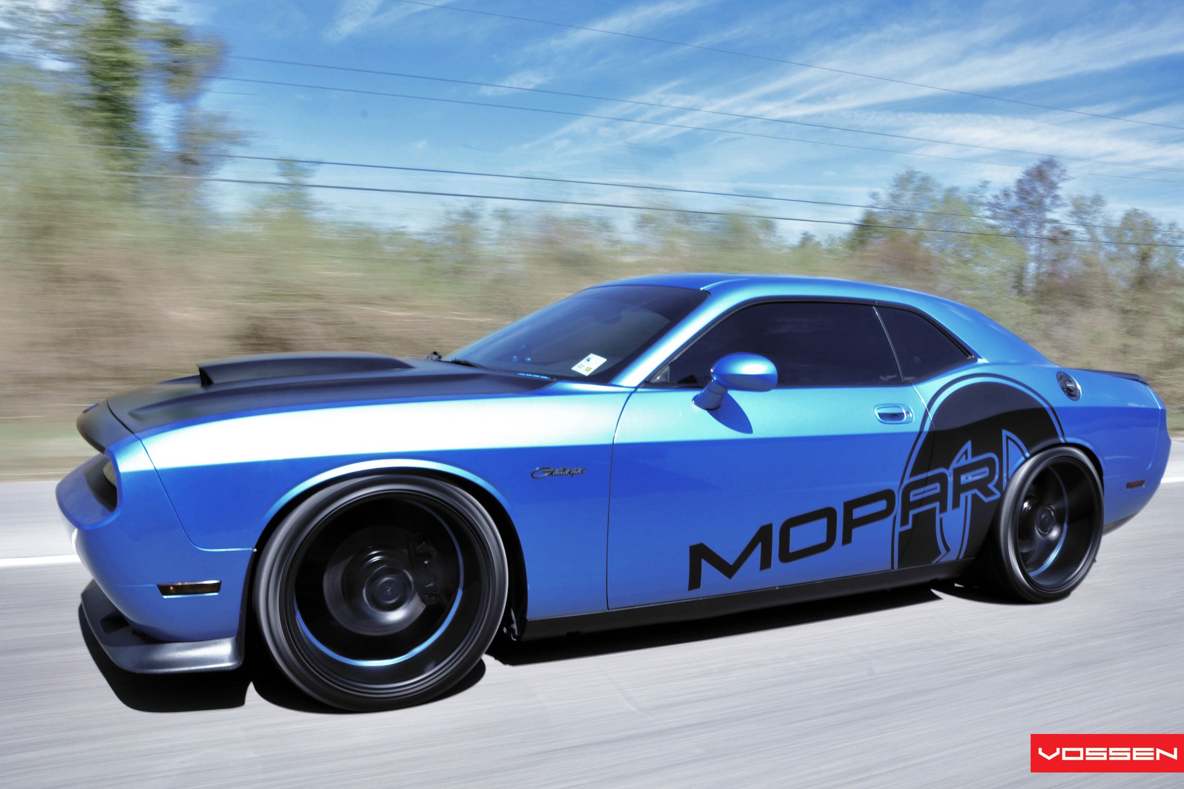 Blue Dodge Challenger with Custom Body Kit - Photo by Vossen