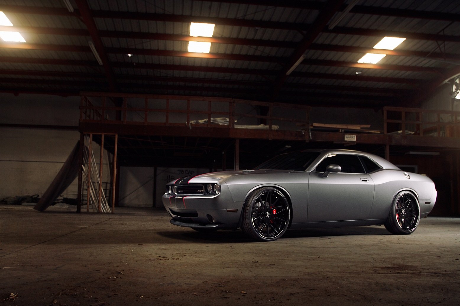 Muscular Dodge Challenger on Black Custom Wheels - Photo by Garrett Wade