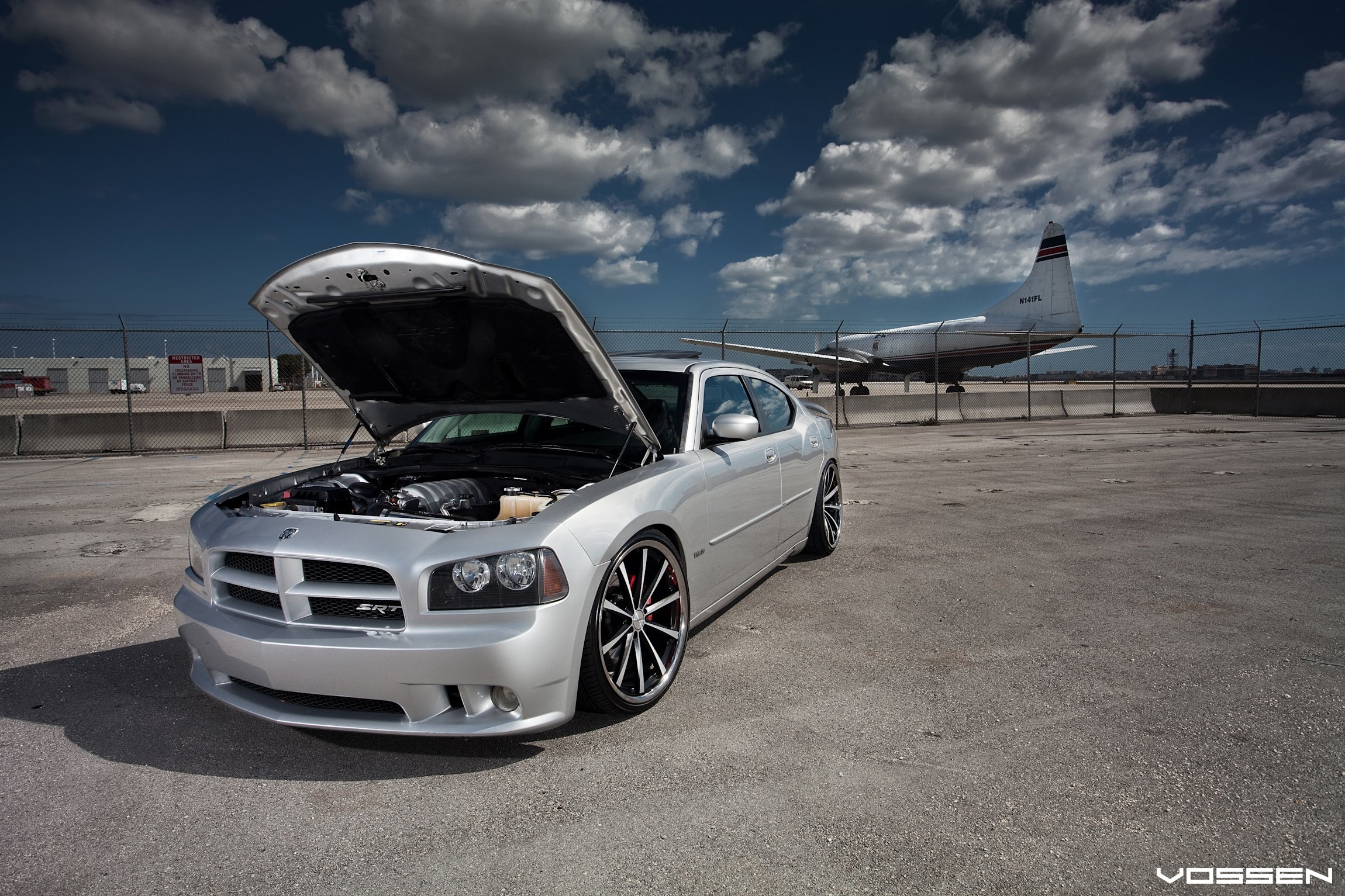 Custom Supercharged Silver Dodge Charger SRT - Photo by Vossen