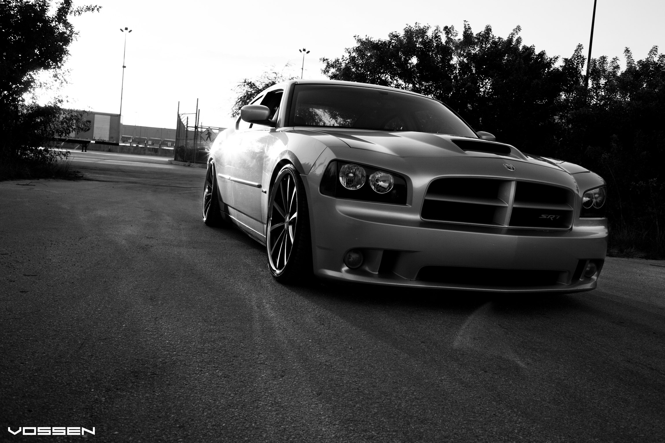 Silver Dodge Charger Custom Front Bumper - Photo by Vossen