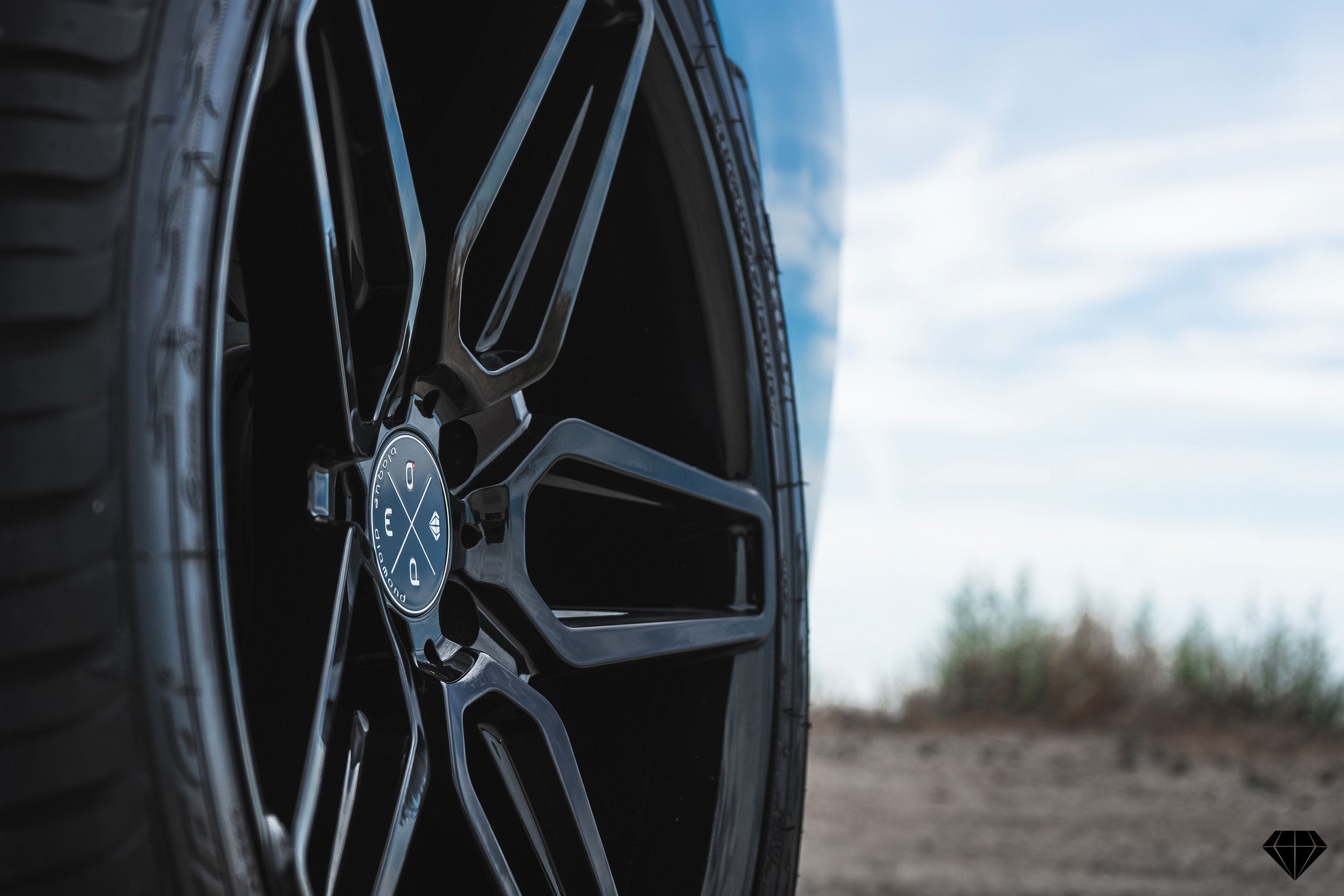 5 Spoke Blaque Diamond Rims on Blue Dodge Charger - Photo by Blaque Diamond Wheels