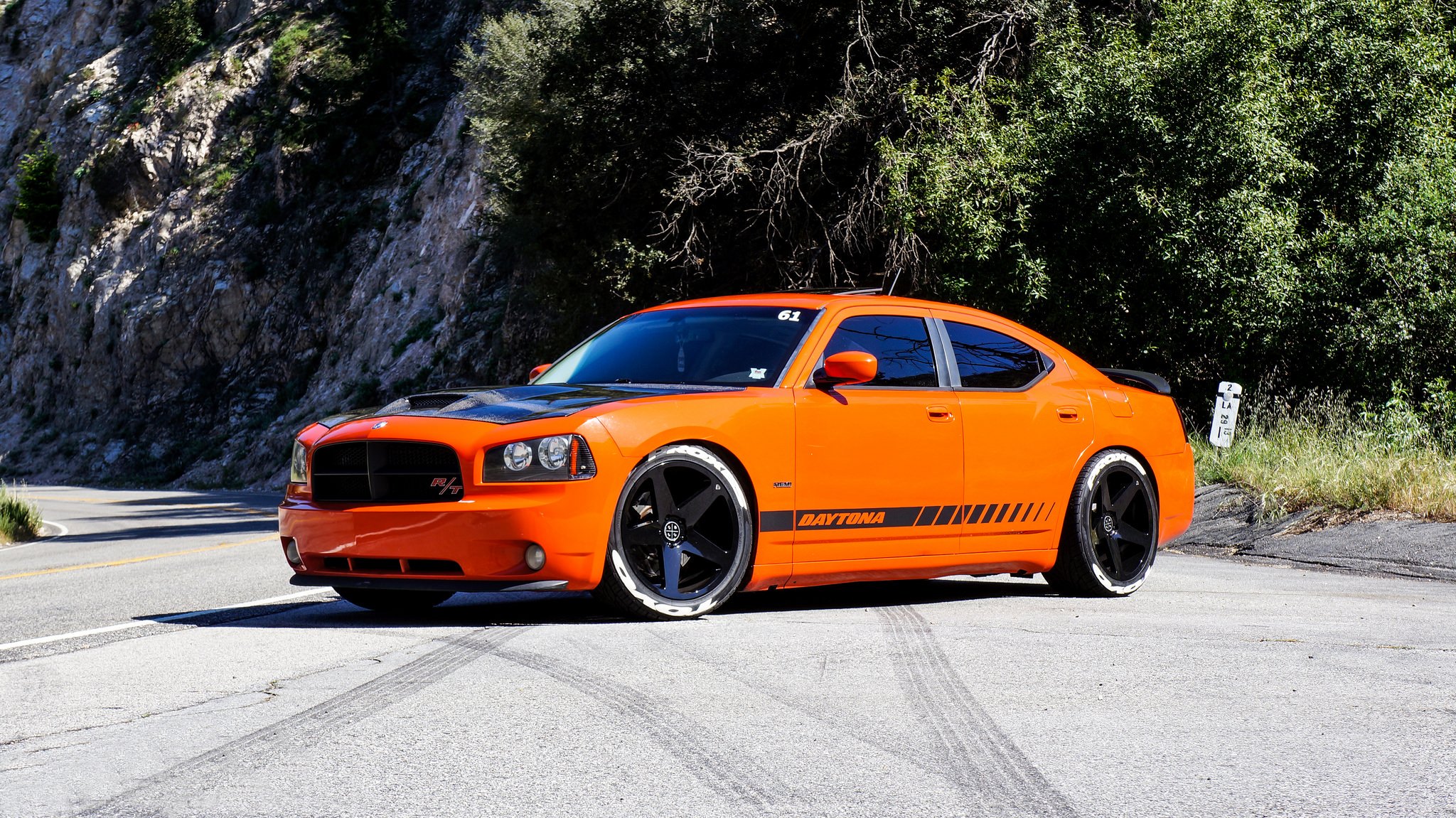 Custom Orange Dodge Charger RT Daytona - Photo by Blaque Diamond Wheels
