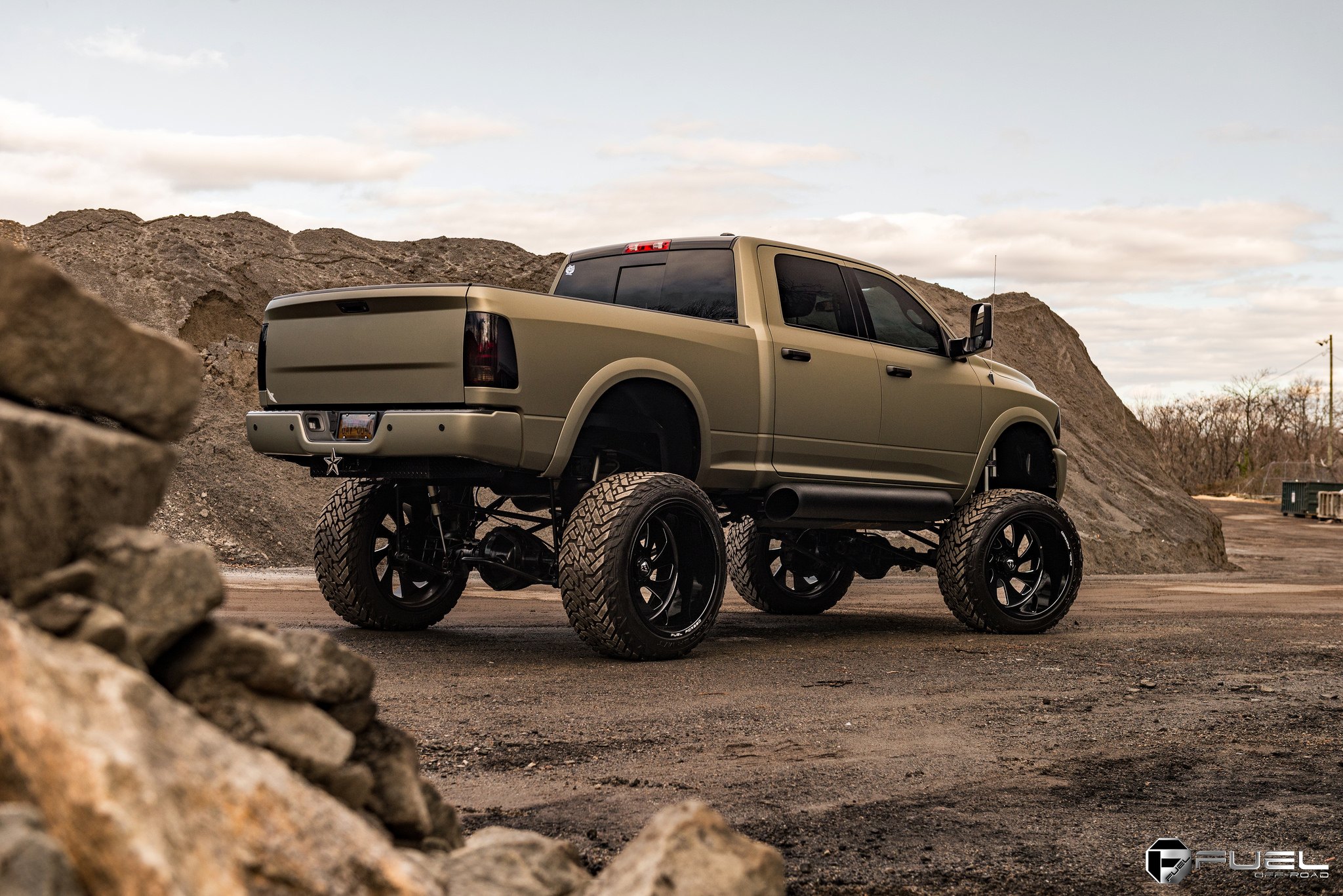 Dodge Ram With Matte Vinyl Wrap - Photo by Fuel Off-Road