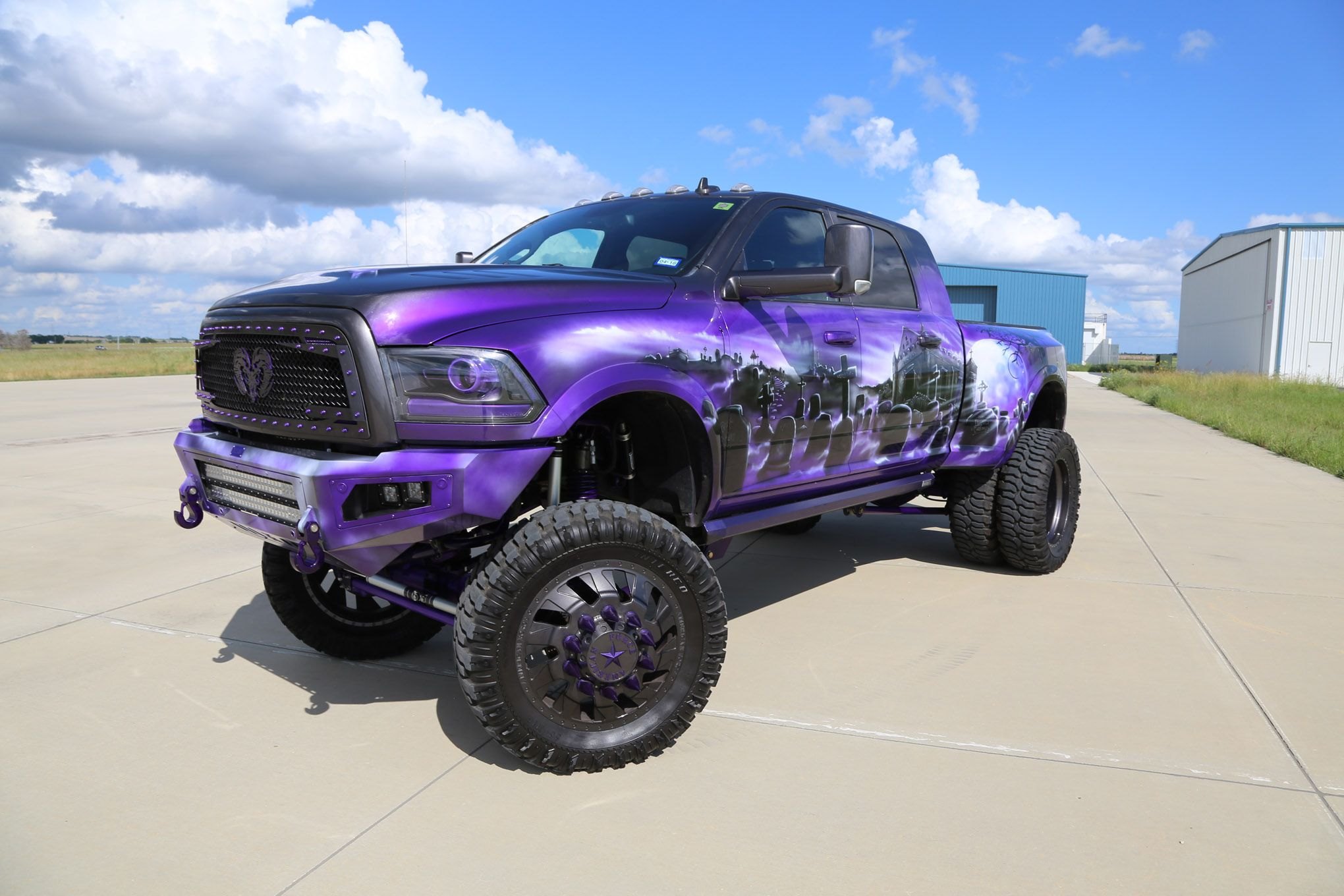 Custom Purple Dodge Ram with Lift Kit - Photo by Travis Haecker, Chris Castaneda