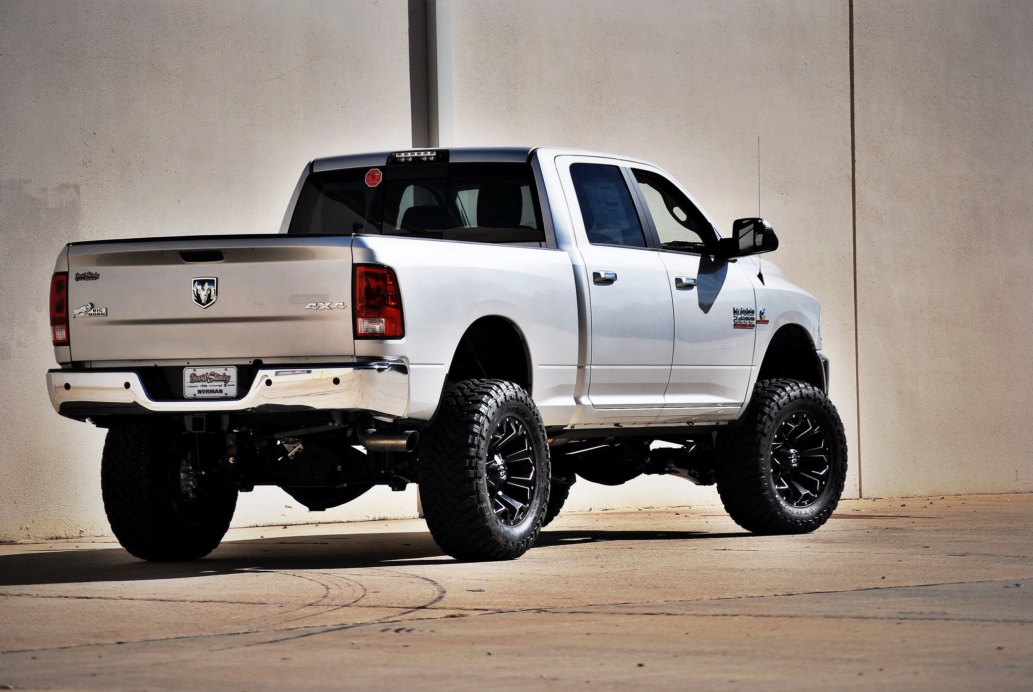 White Dodge Ram 2500 with Custom Chrome Rear Bumper - Photo by Fuel Offroad