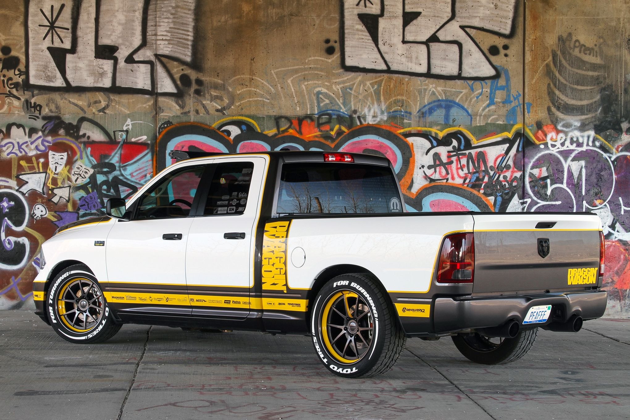 Custom White Debadged Dodge Ram with Toyo Tires - Photo by Forgeline Motorsports