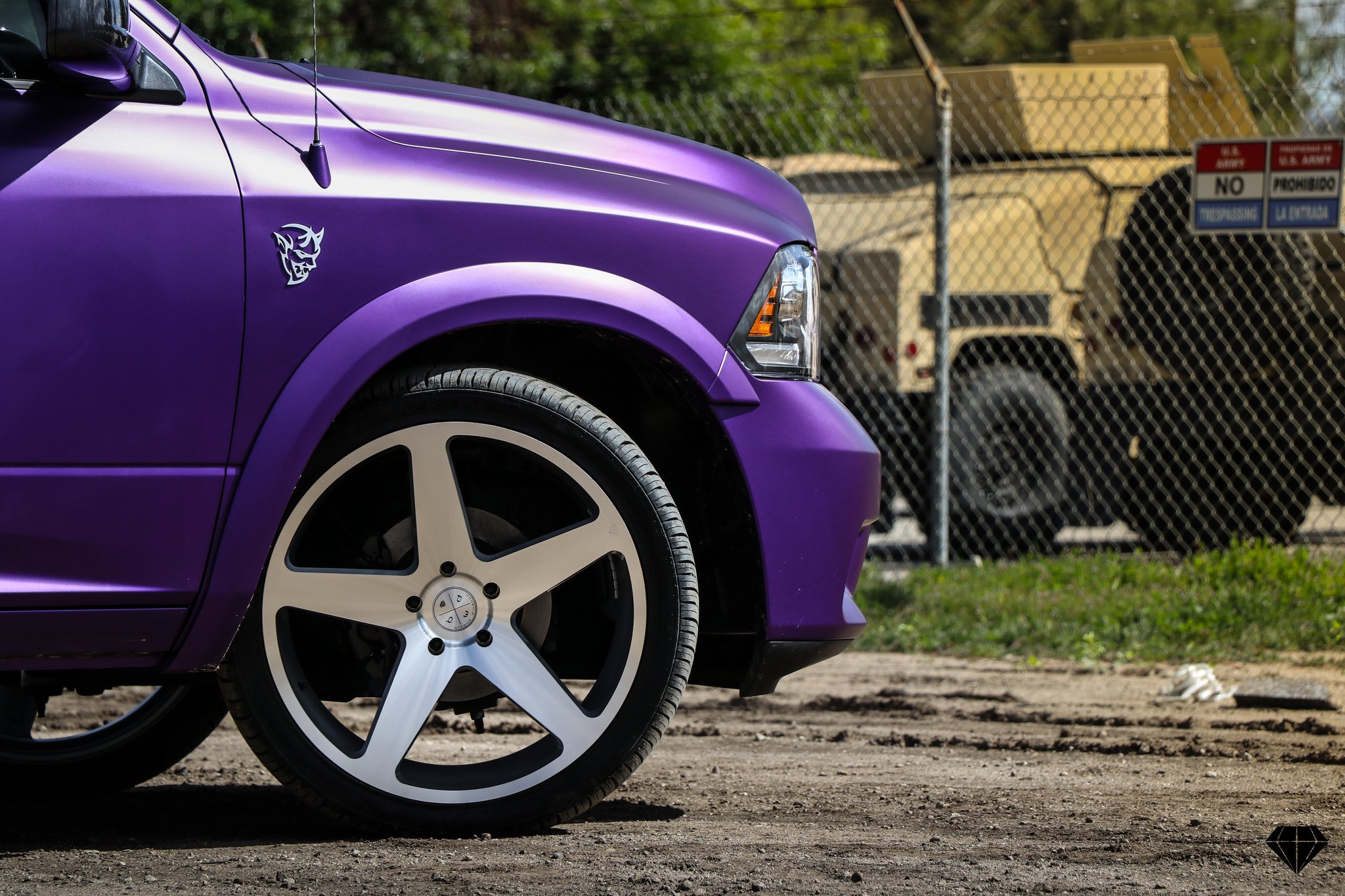Custom Matte Purple Dodge Ram Blaque Diamond Wheels - Photo by Blaque Diamond Wheels