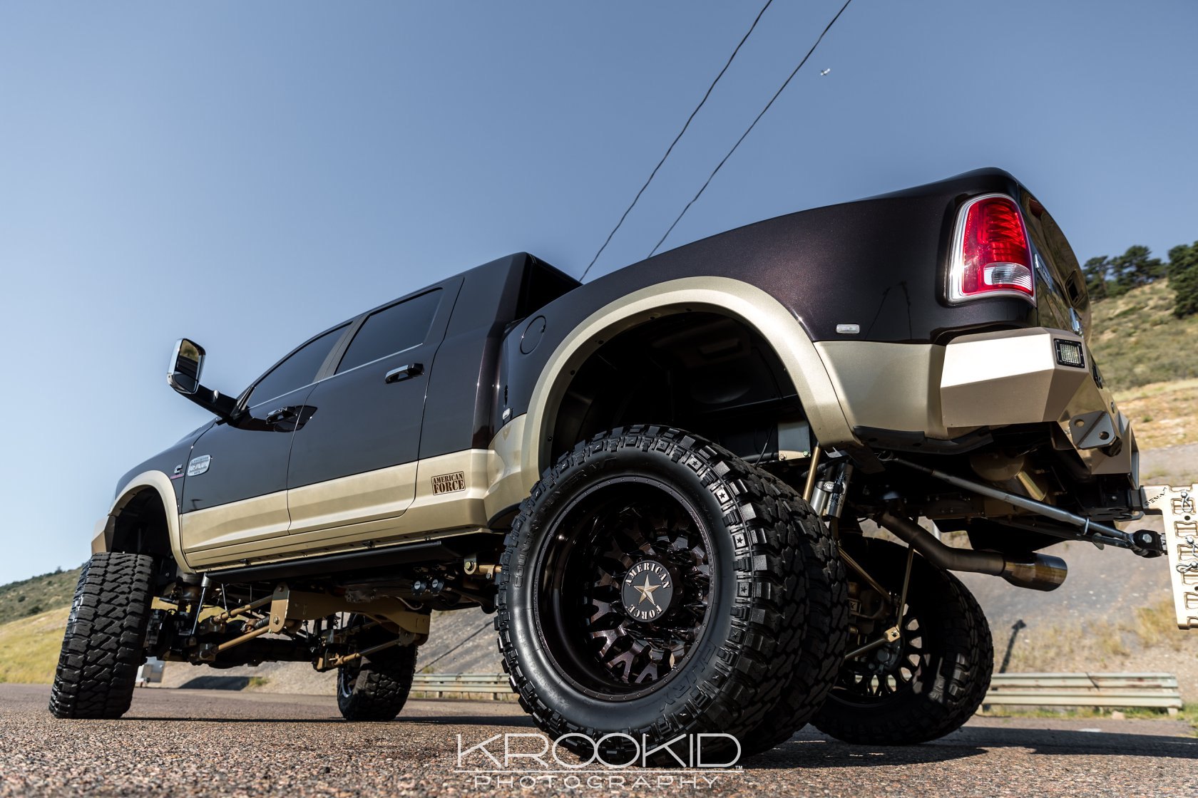American Force Wheels on Brown Lifted Dodge Ram - Photo by Krookid Photography