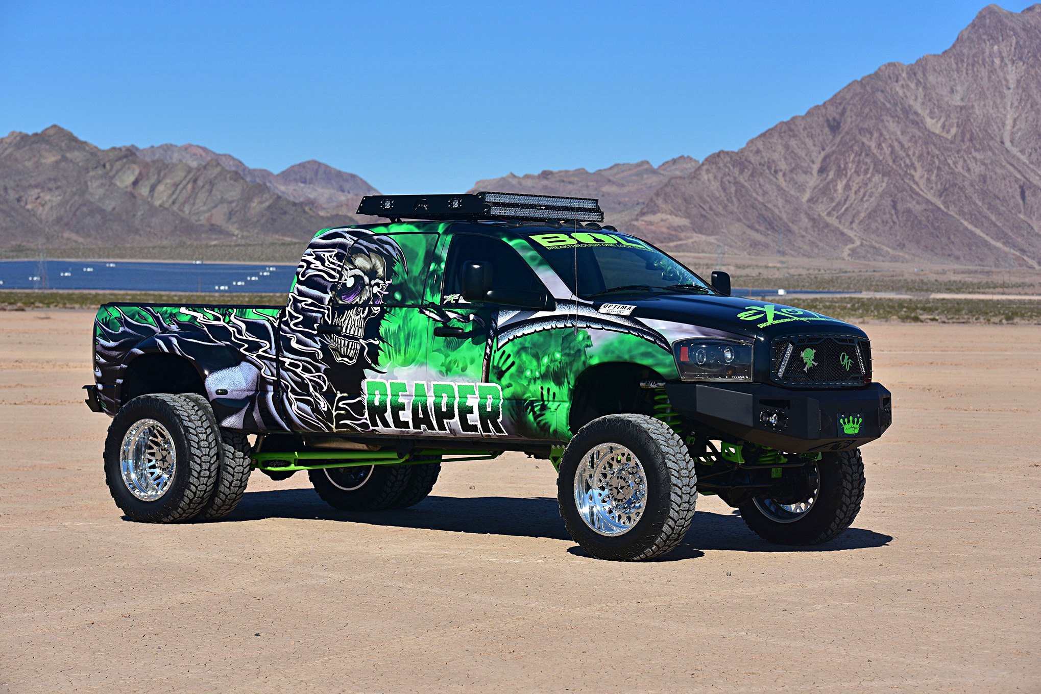 Custom Painted Lifted Dodge Ram on American Force Wheels - Photo by Eddie Maloney