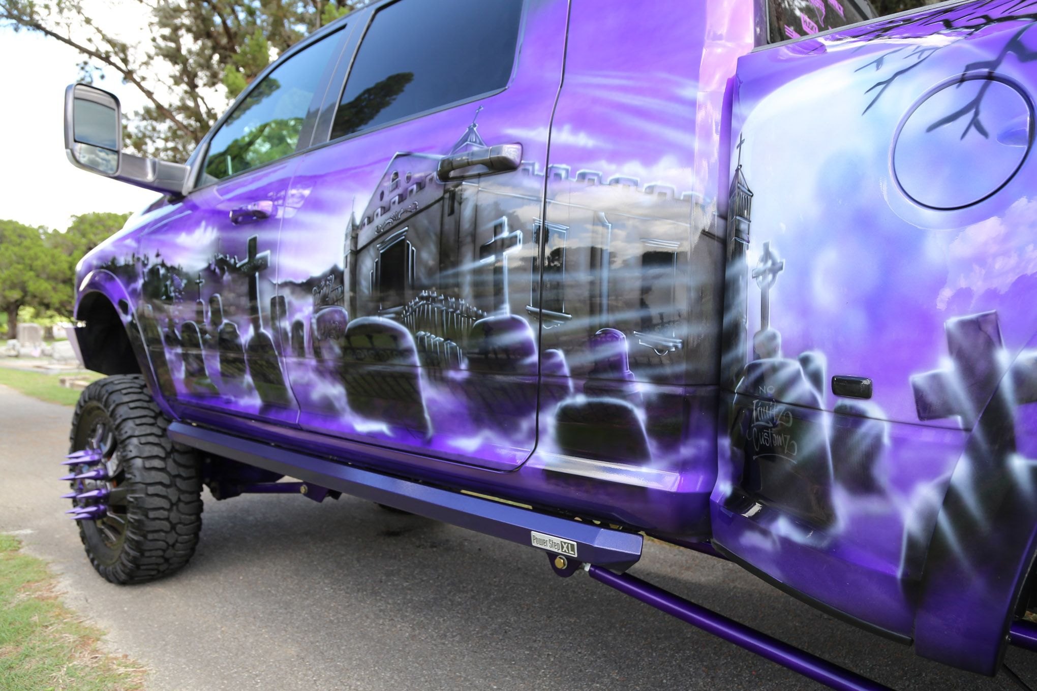 Powerstep Running Boards on Purple Airbrushed Dodge Ram - Photo by Travis Haecker, Chris Castaneda
