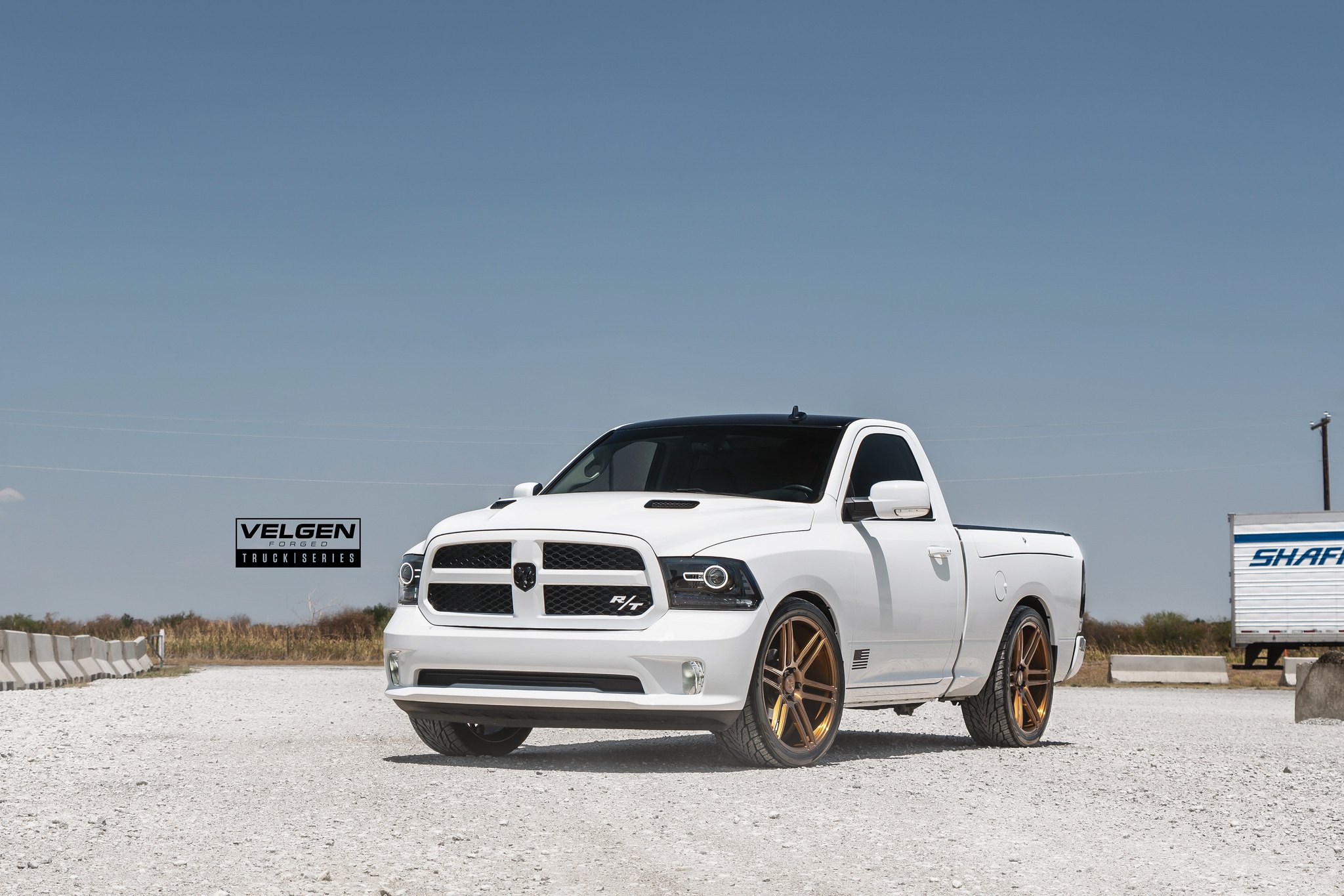 Blacked Out Mesh Grille on White Dodge Ram - Photo by Velgen