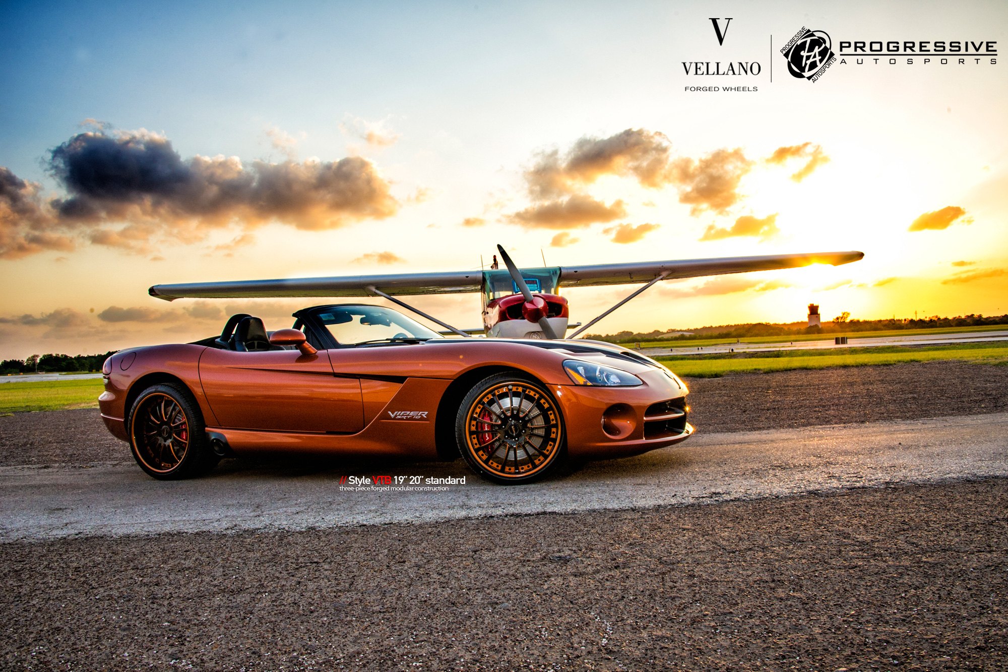 Orange Convertible Dodge Viper with Custom Body Kit - Photo by Vellano