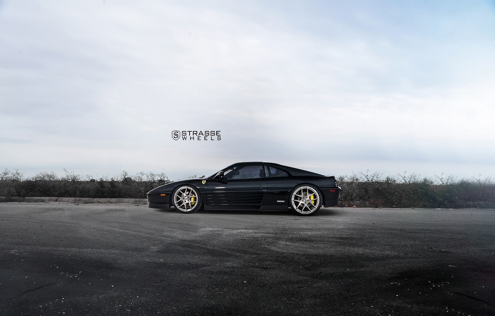 Black Ferrari 348 with Strasse Wheels - Photo by Strasse Forged
