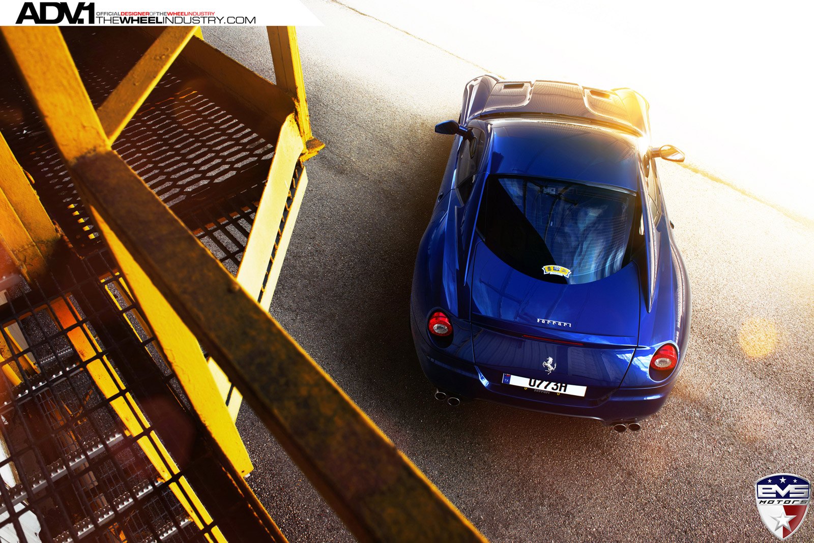 Aftermarket Exhaust System on Blue Ferrari 599 - Photo by ADV.1