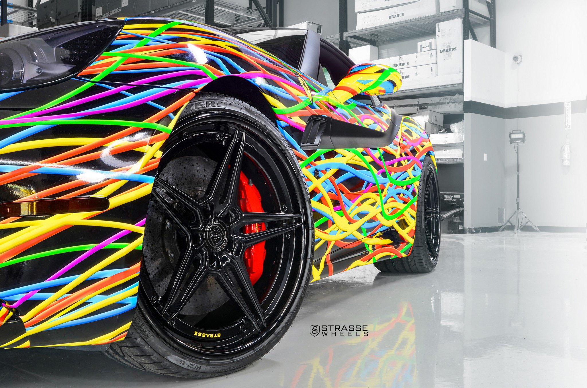 Custom Painted Ferrari California on Pirelli Tires - Photo by Strasse Forged