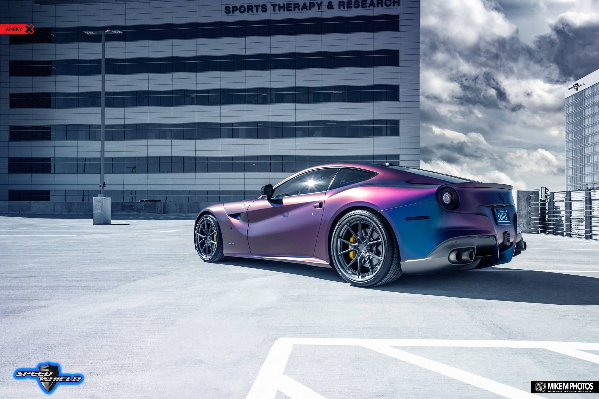 Chameleon Ferrari F12 with Aftermarket Rear Diffuser - Photo by ANRKY Wheels