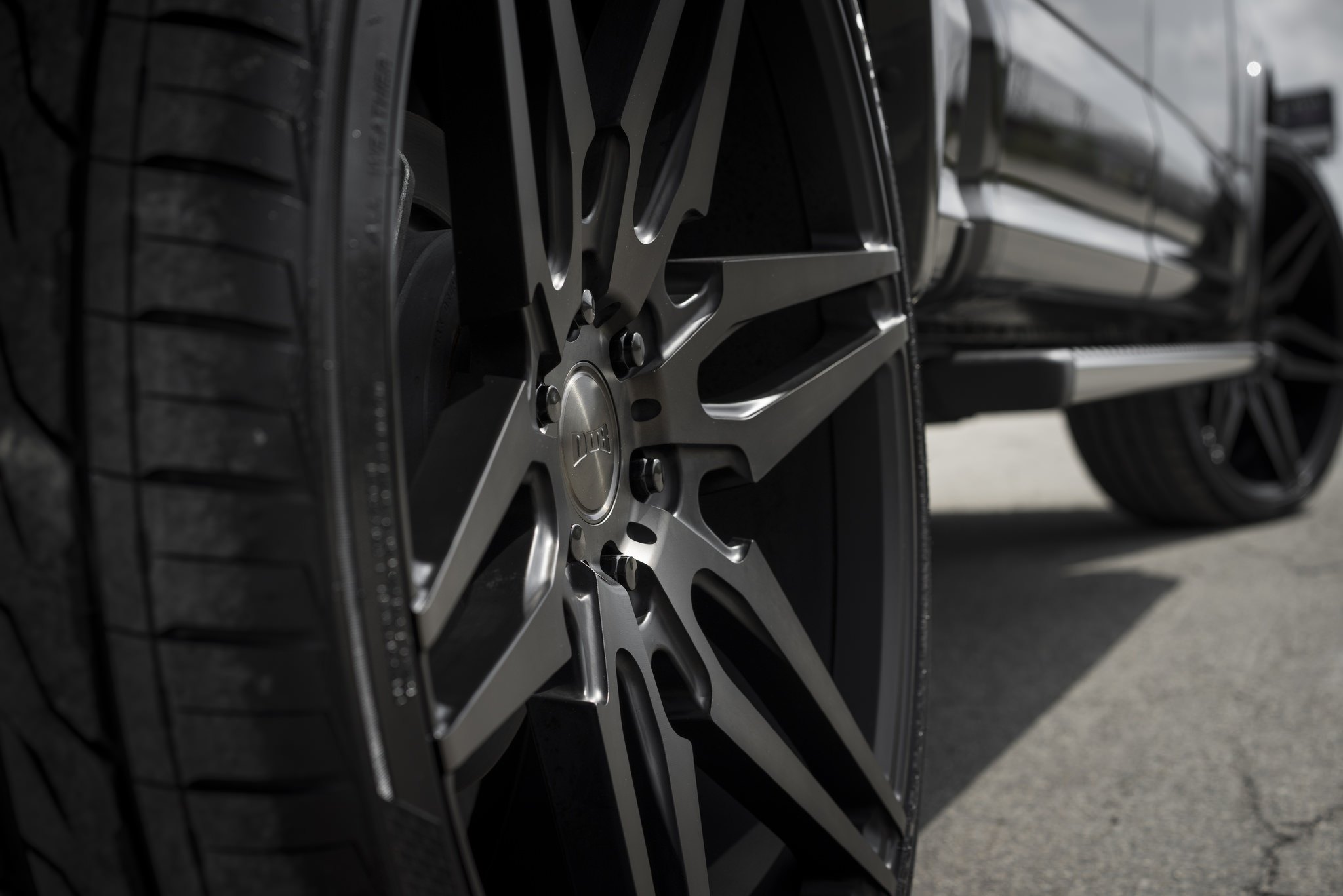 Black and Machined 26 Inch DUB Rims on Ford F-150 - Photo by DUB