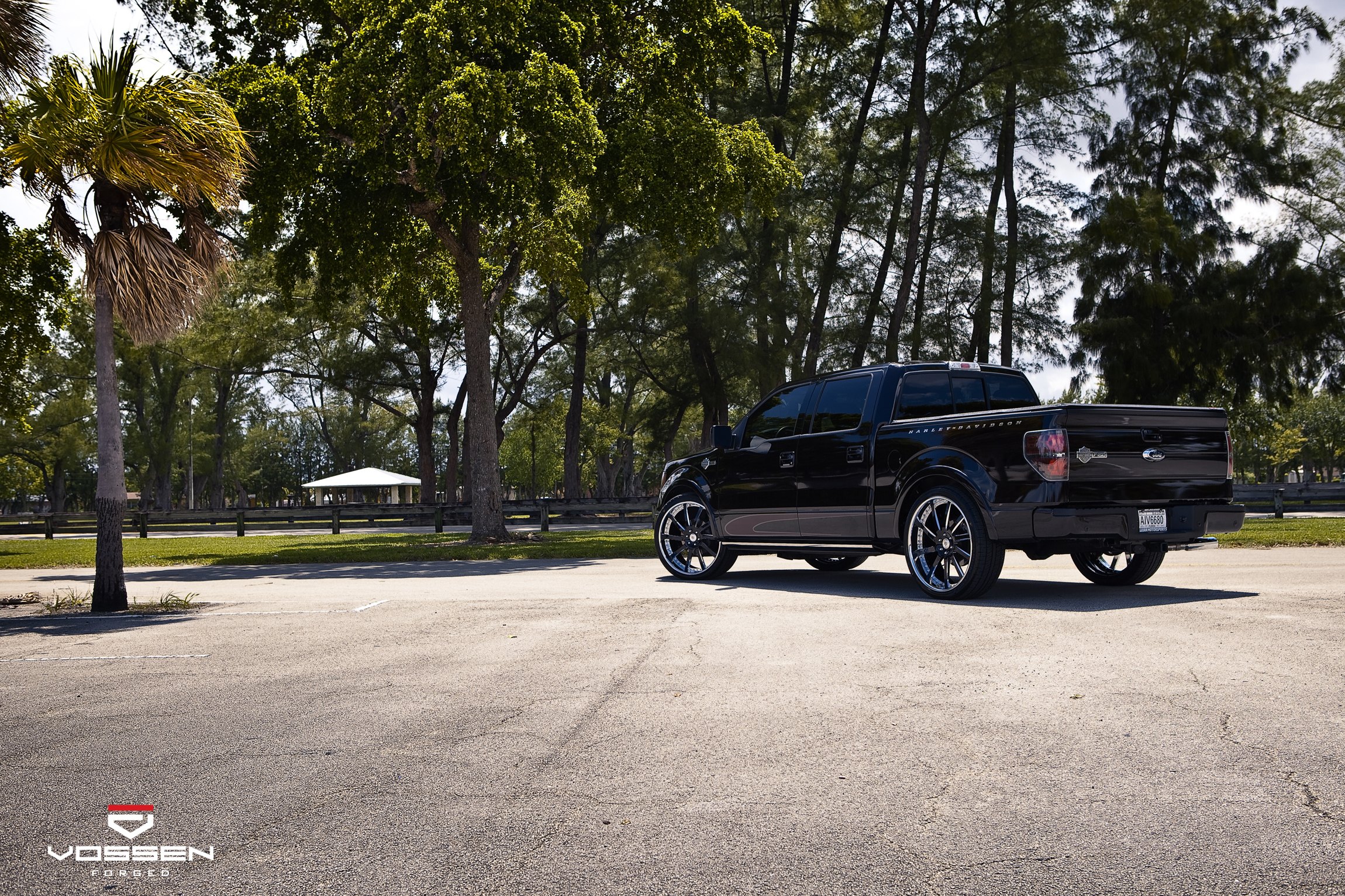 Black Ford F-150 with Custom Red LED Taillights - Photo by Vossen