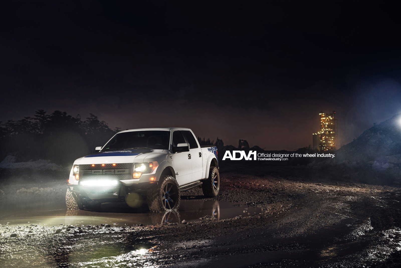 White Ford F-150 with Custom LED Headlights - Photo by ADV.1