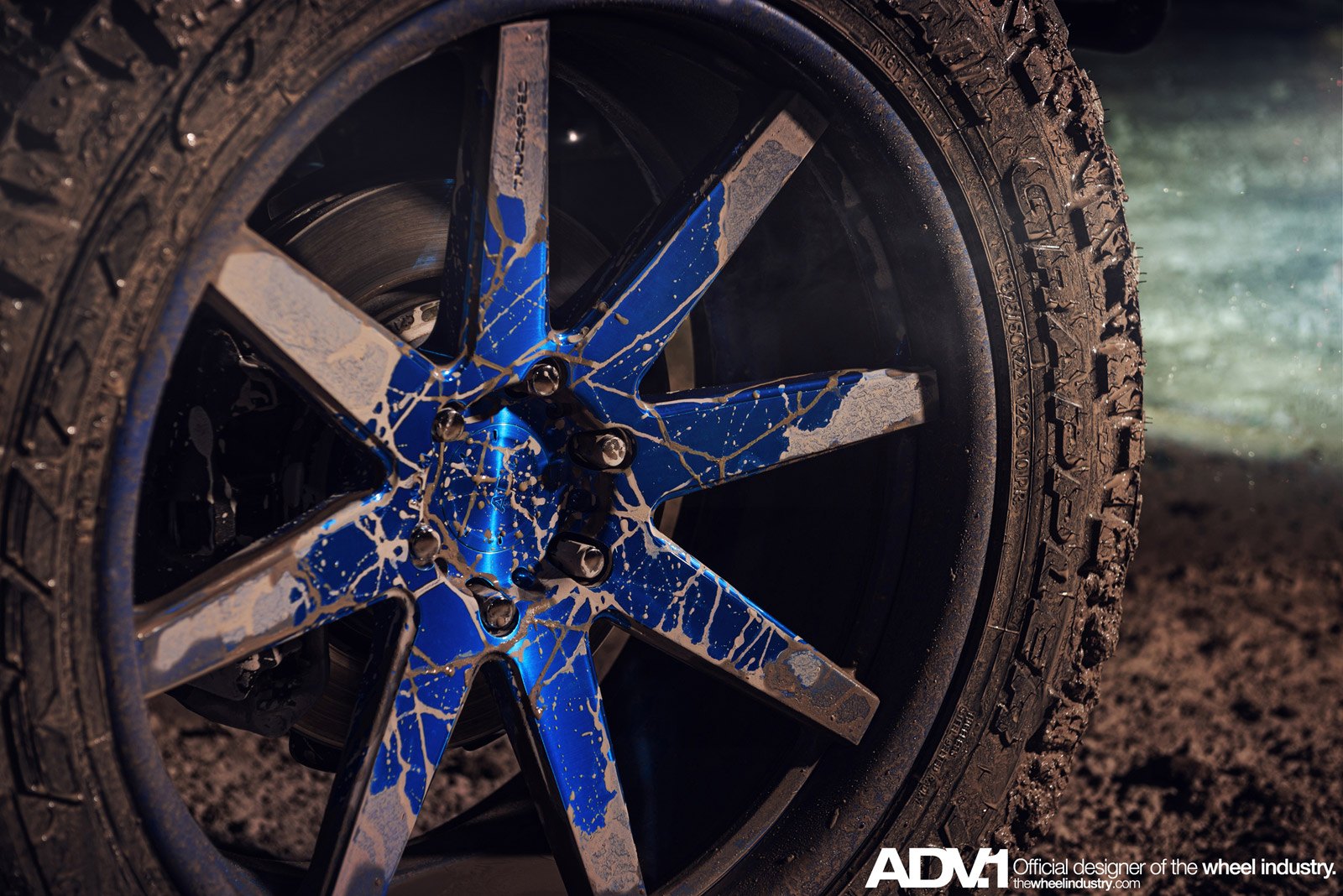Matte Blue Truckspec ADV1 Rims on Ford F-150 - Photo by ADV.1