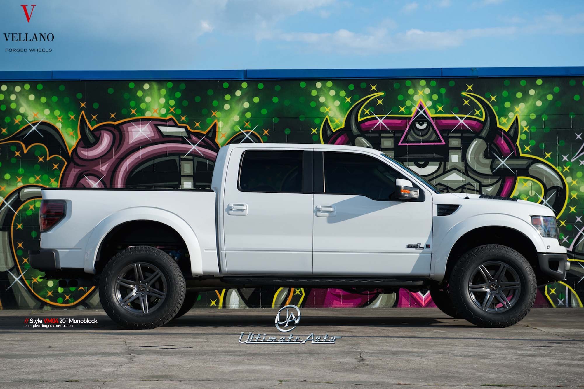White Ford F-150 6.2L with Aftermarket Running Boards - Photo by Vellano