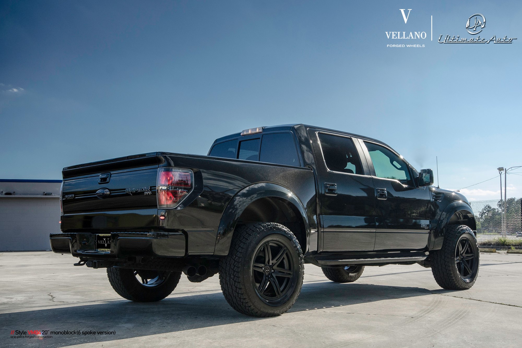 Red LED Taillights on Black Ford F-150 Raptor - Photo by Vellano