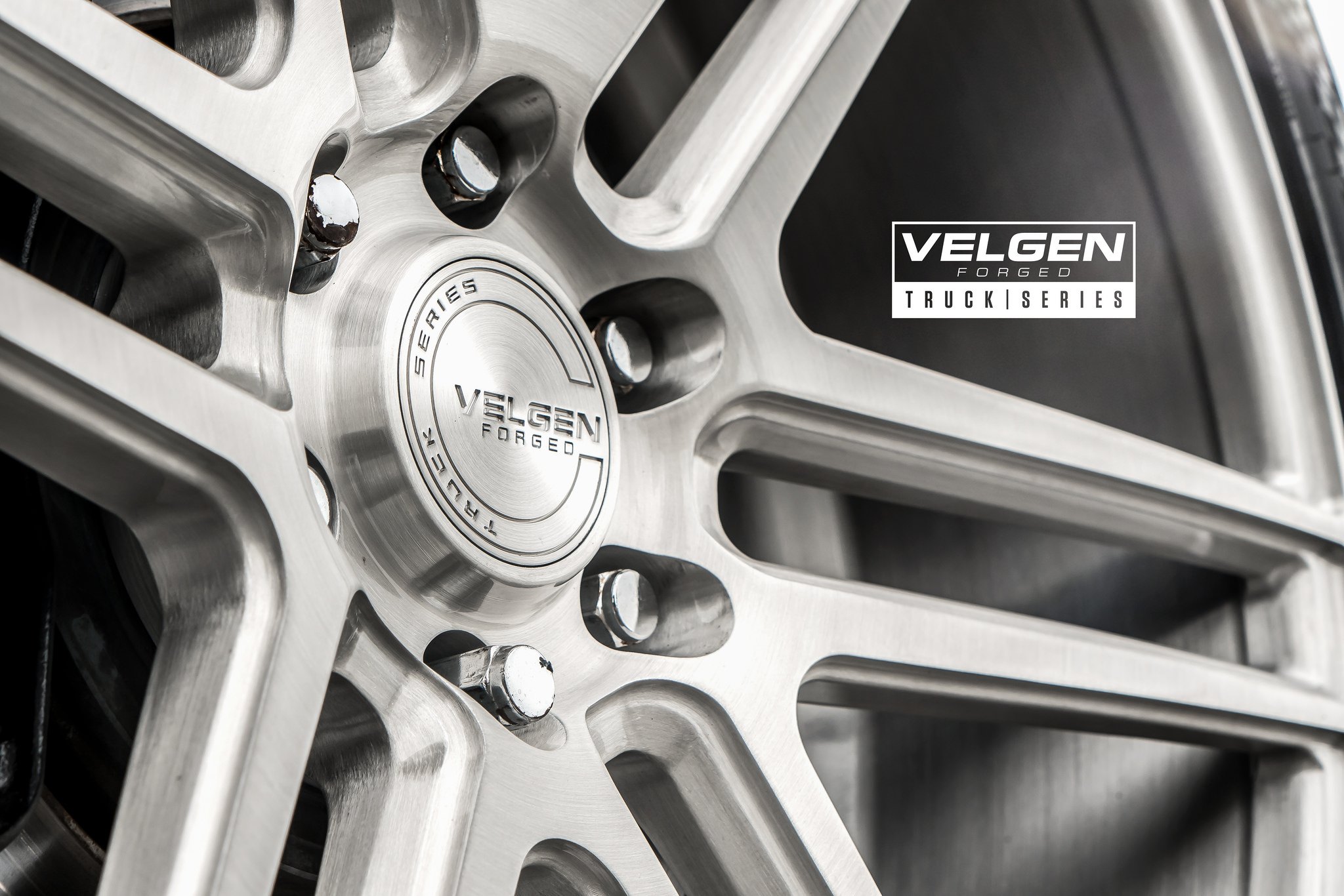 Velgen Silver Forged Rims on Custom Black Ford F-150 - Photo by Velgen