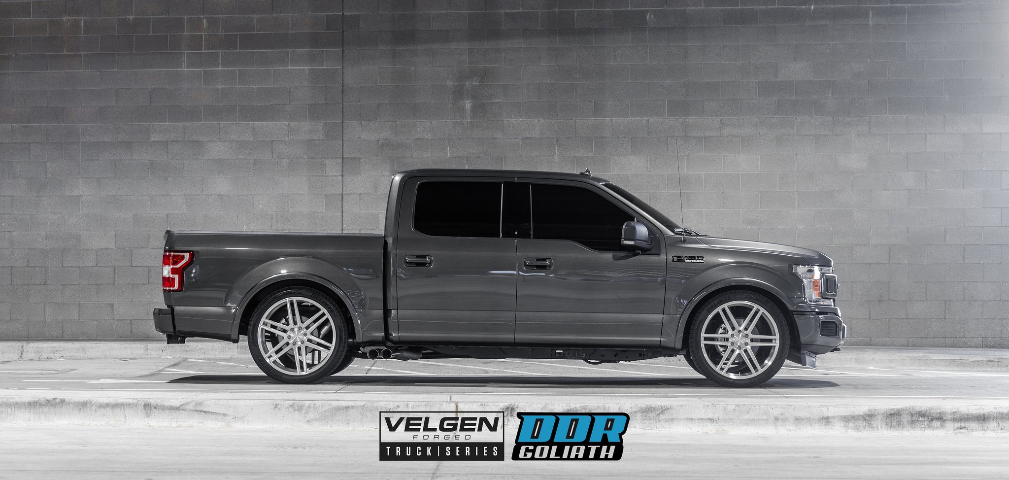 Aftermarket Running Boards on Gray Ford F-150 - Photo by Velgen