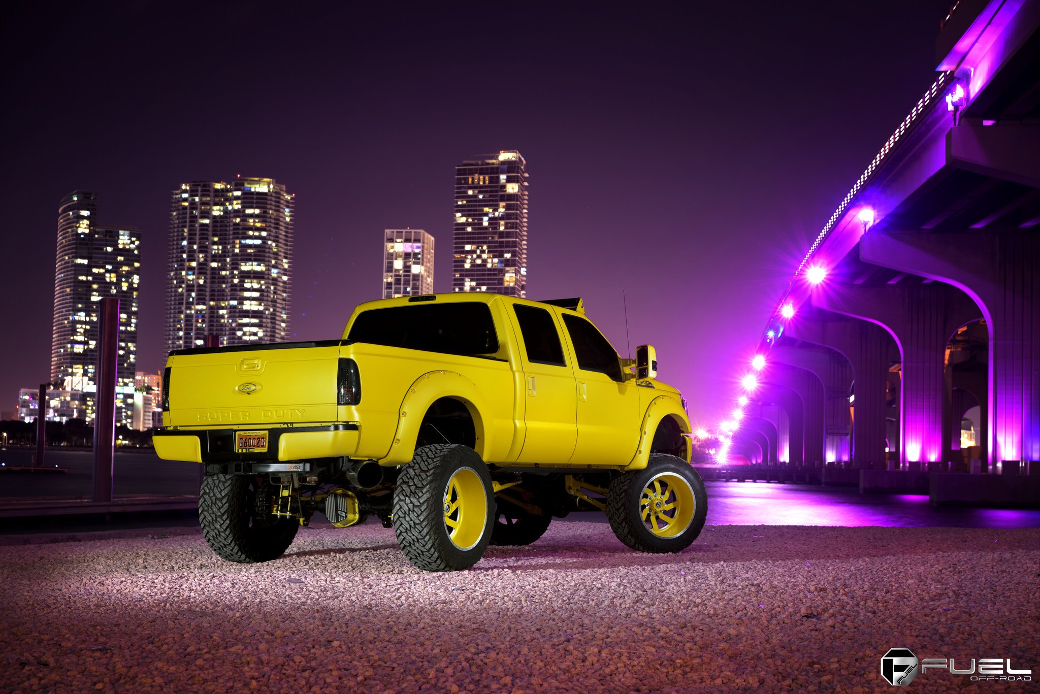 Custom Yellow Ford F-250 with Pocket Style Fender Flares - Photo by Fuel Offroad