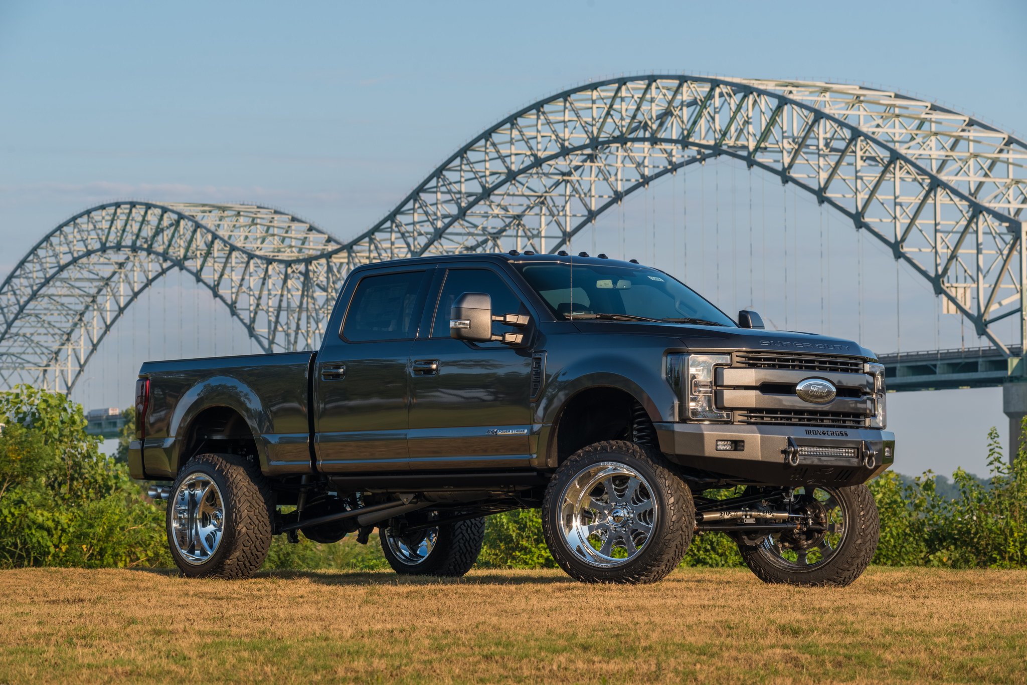 Black Ford F-250 with Iron Cross Front Off-road Bumper - Photo by Fuel Off-road
