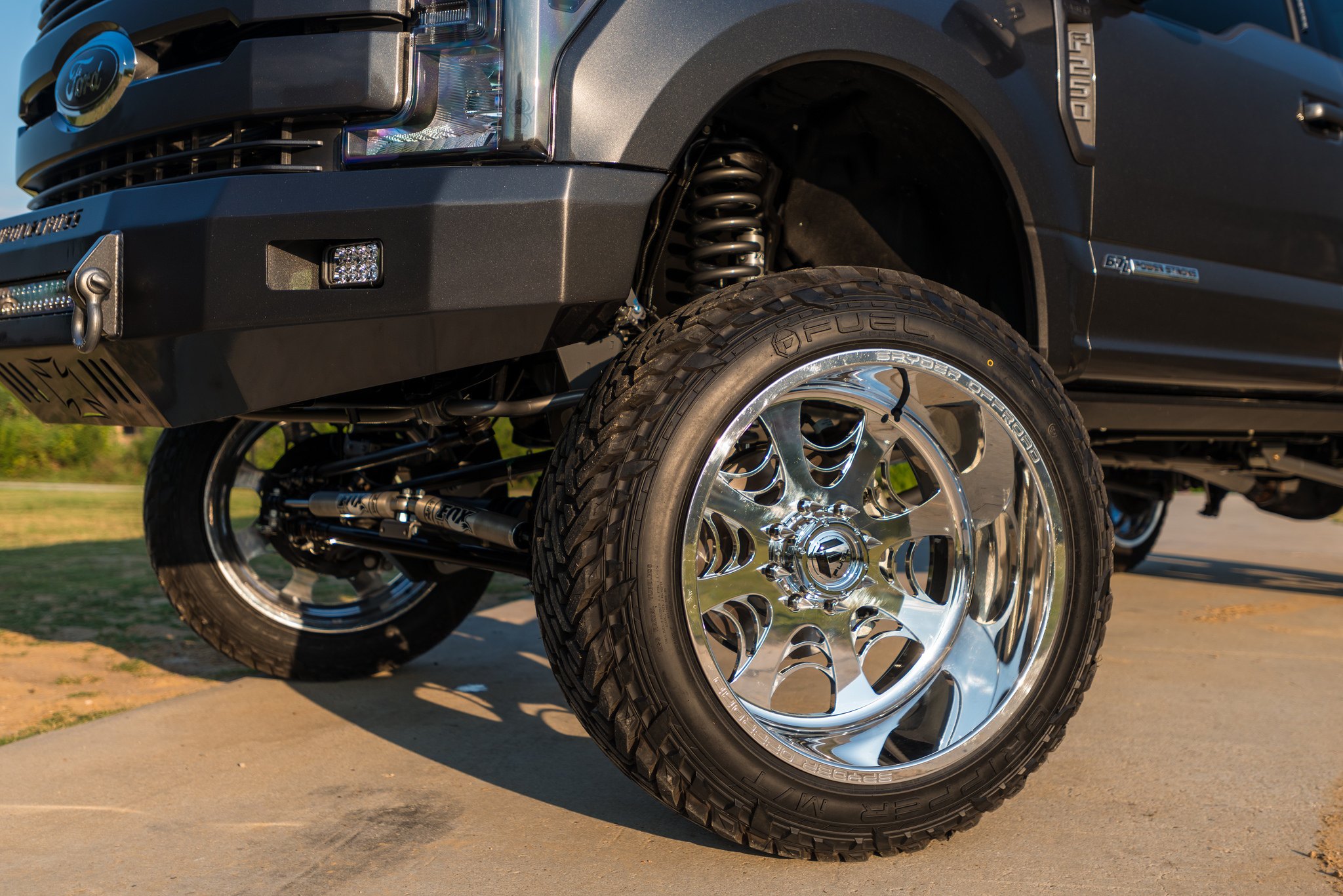Fox Lift Kit on Black Ford F-250 Super Duty - Photo by Fuel Off-road